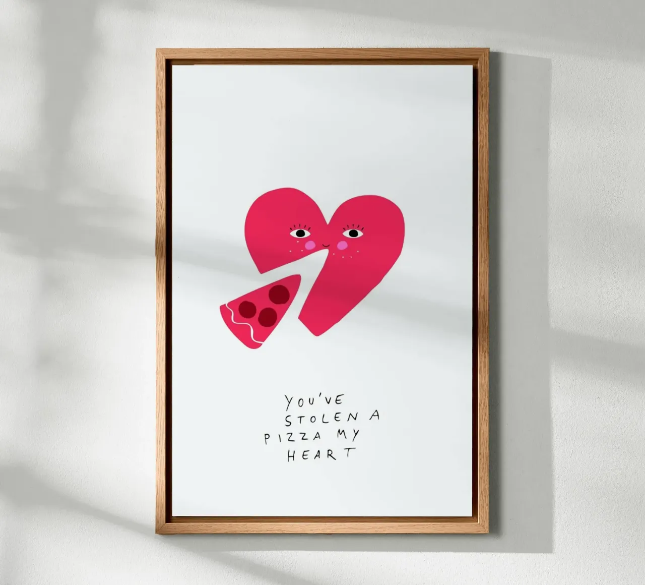 A Pizza My Heart tela con Cornice a cassetta da typealive
