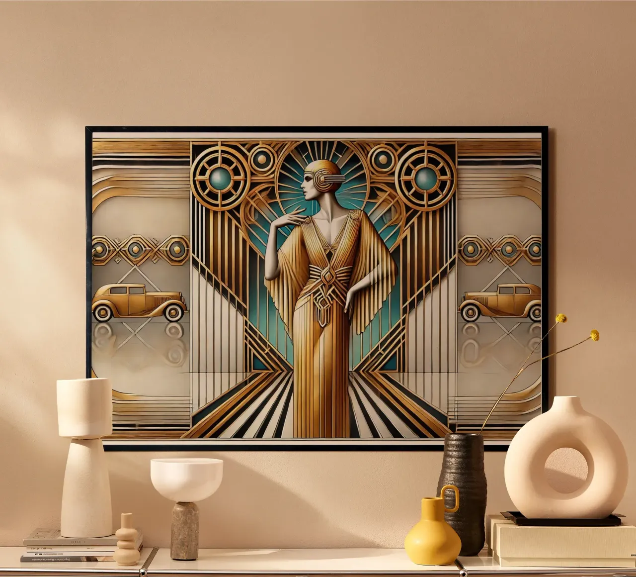 Elegant Art Deco Scene poster da Chromatic Fusion Studio