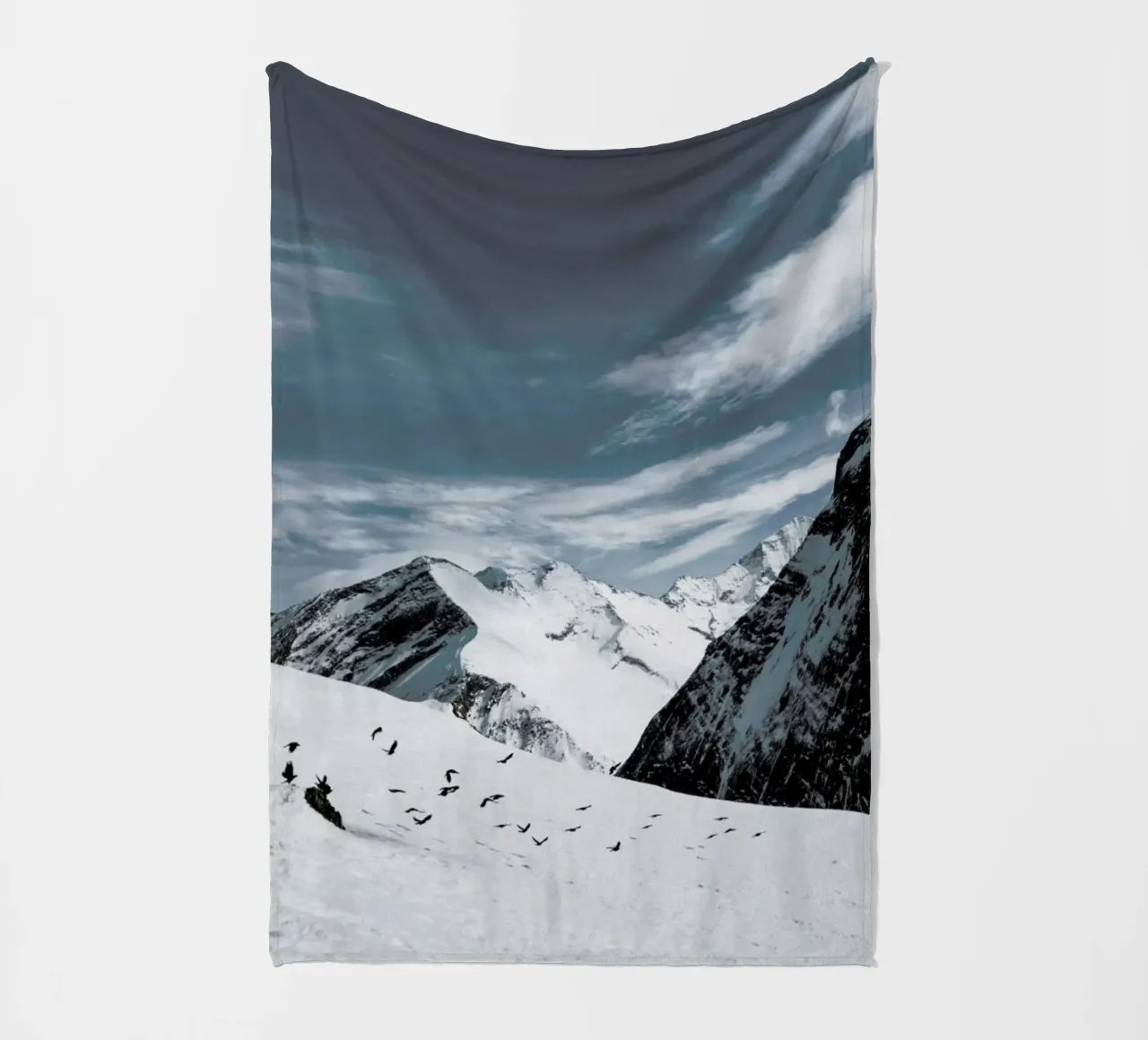 Mountains XVIII fleece blanket by Sebastian Hilgetag