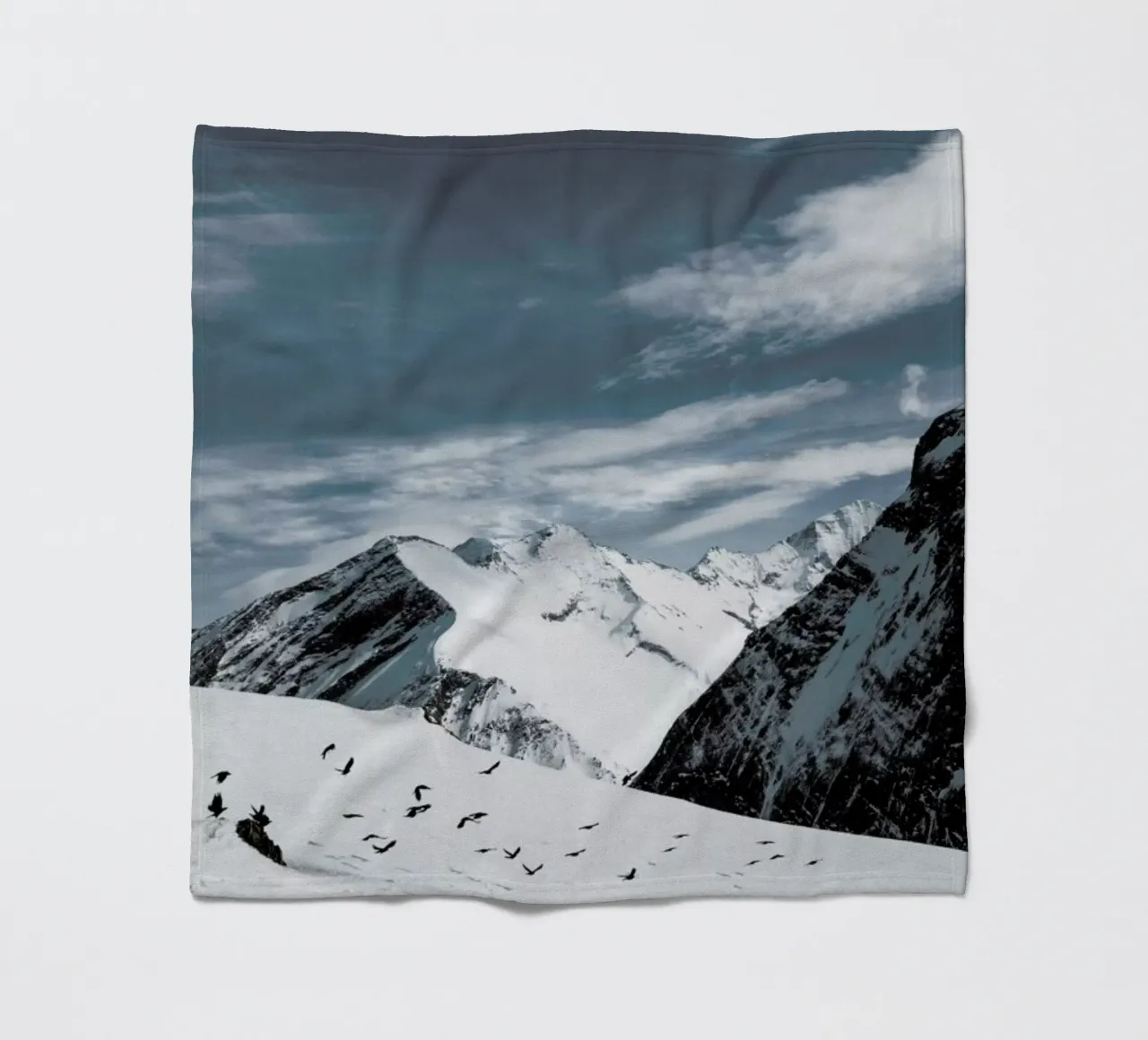 Mountains XVIII fleece blanket by Sebastian Hilgetag