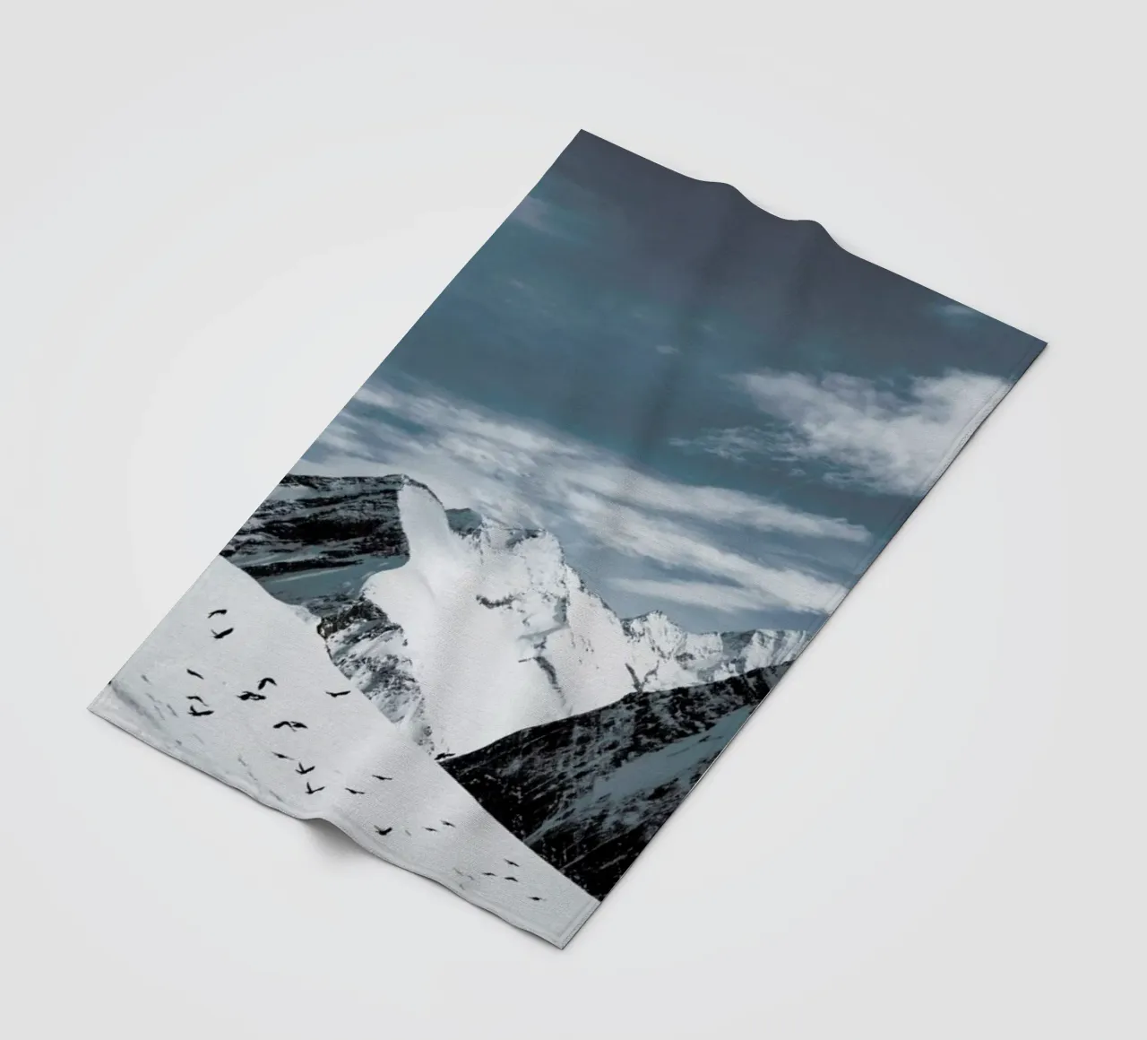 Mountains XVIII fleece blanket by Sebastian Hilgetag