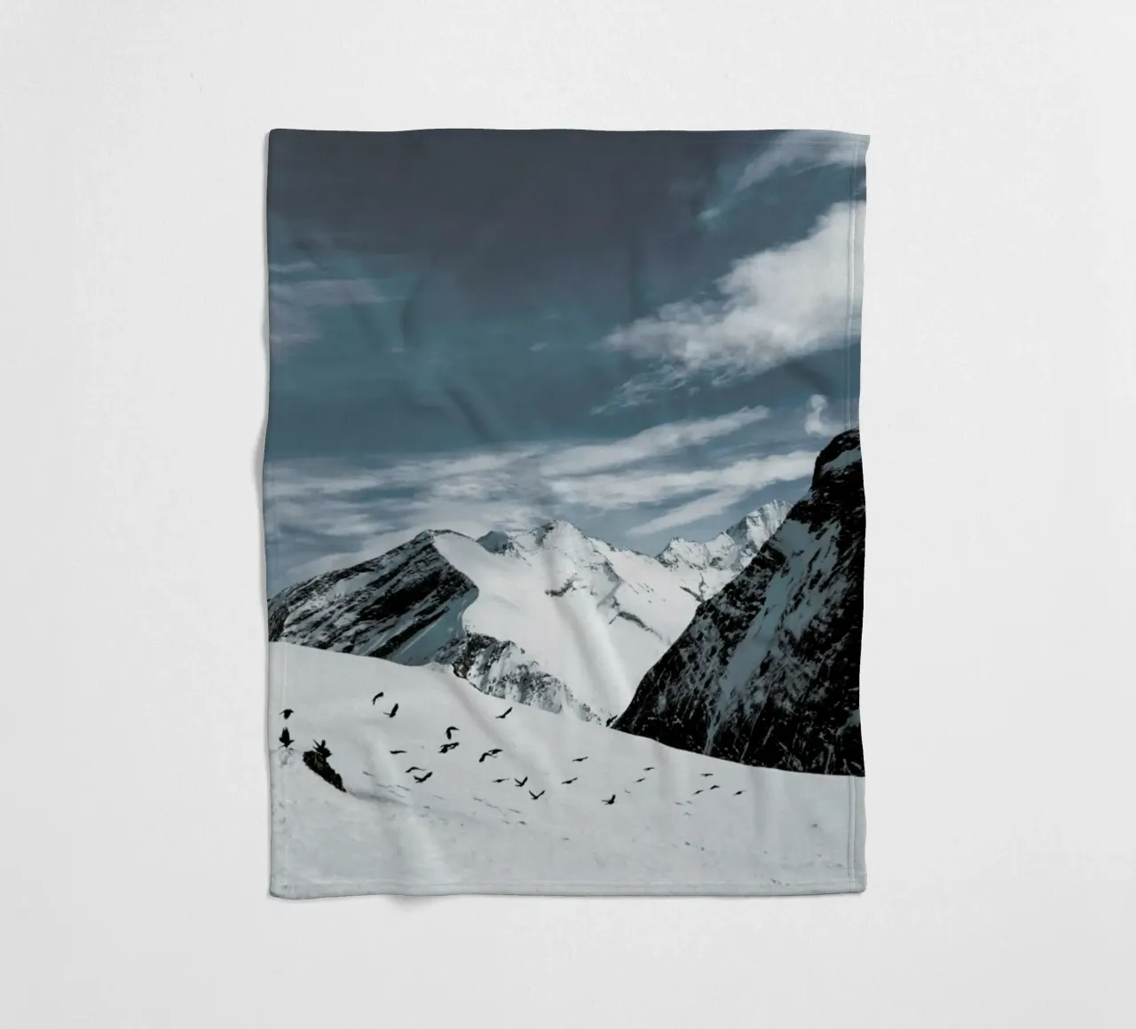 Mountains XVIII fleece blanket by Sebastian Hilgetag