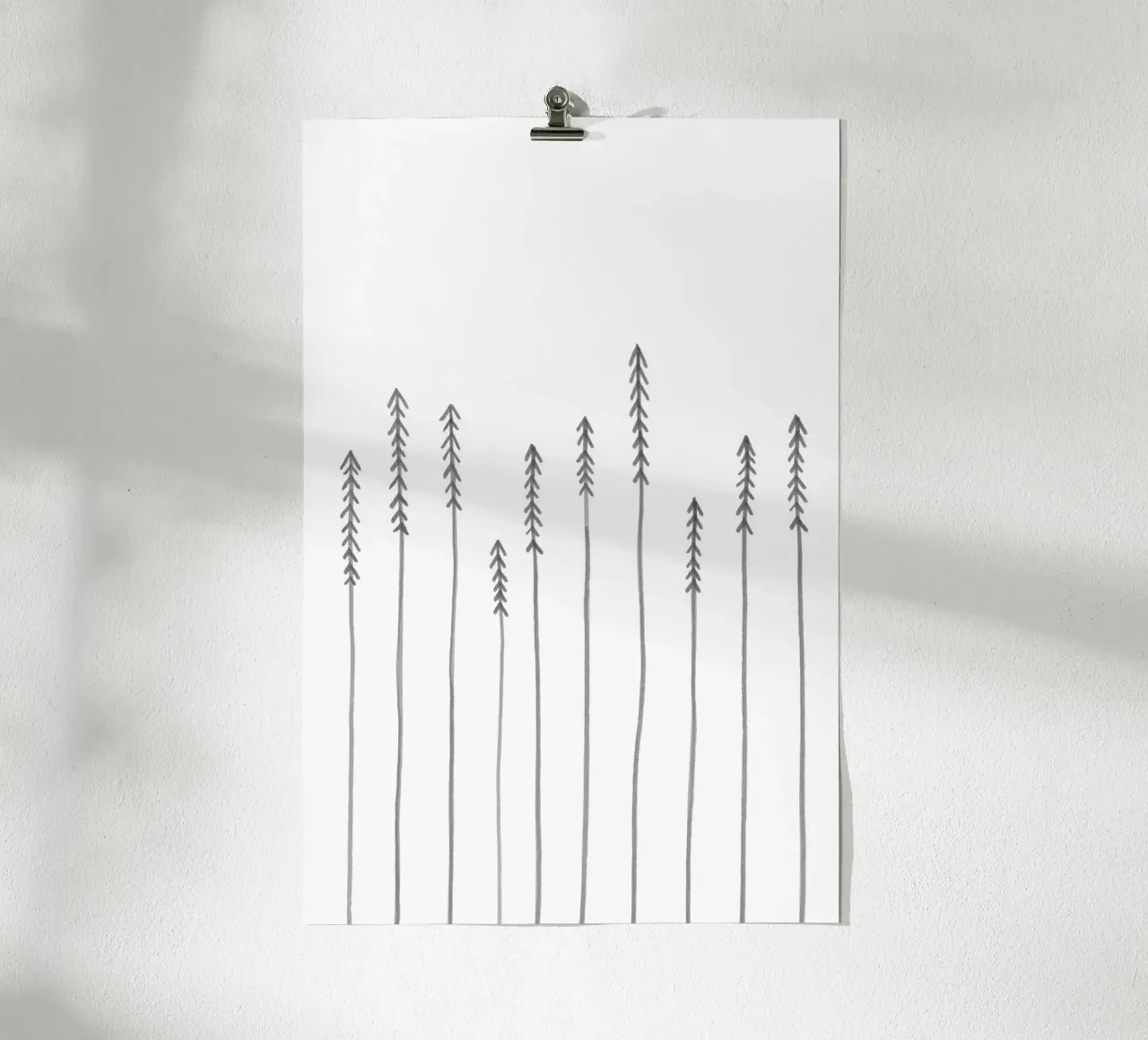 Pine Forest poster con telaio in alluminio da KRUTH DESIGN