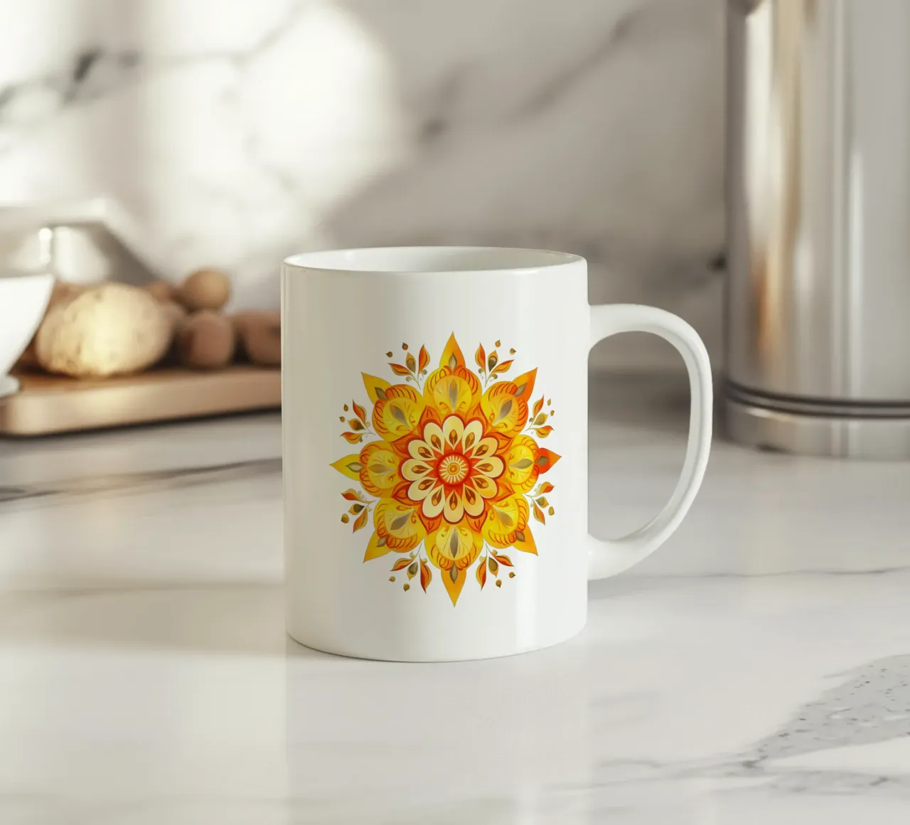 Mandala del sole tazza in ceramica da Spiritual Touch
