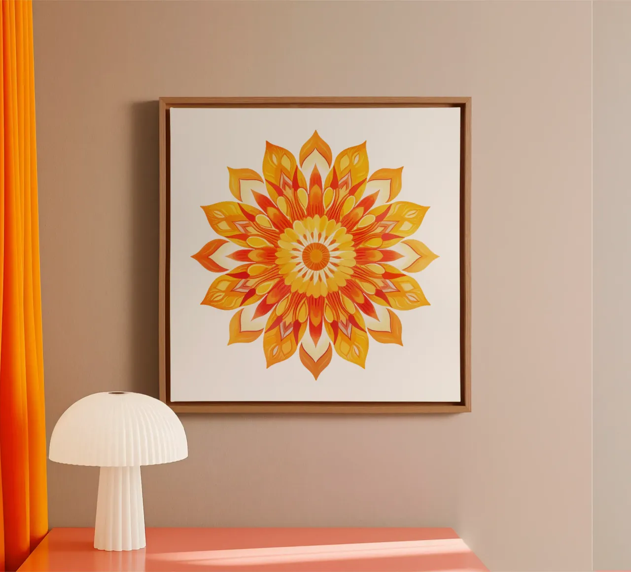 Mandala del sole tela con Cornice a cassetta da Spiritual Touch