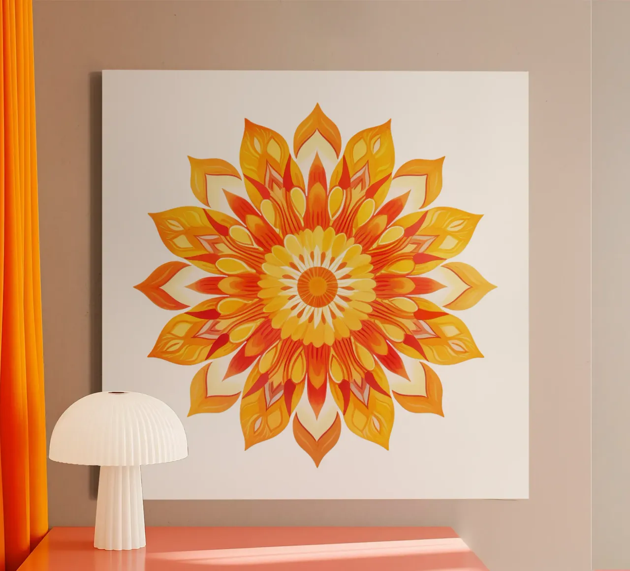 Mandala del sole tela con Cornice a cassetta da Spiritual Touch