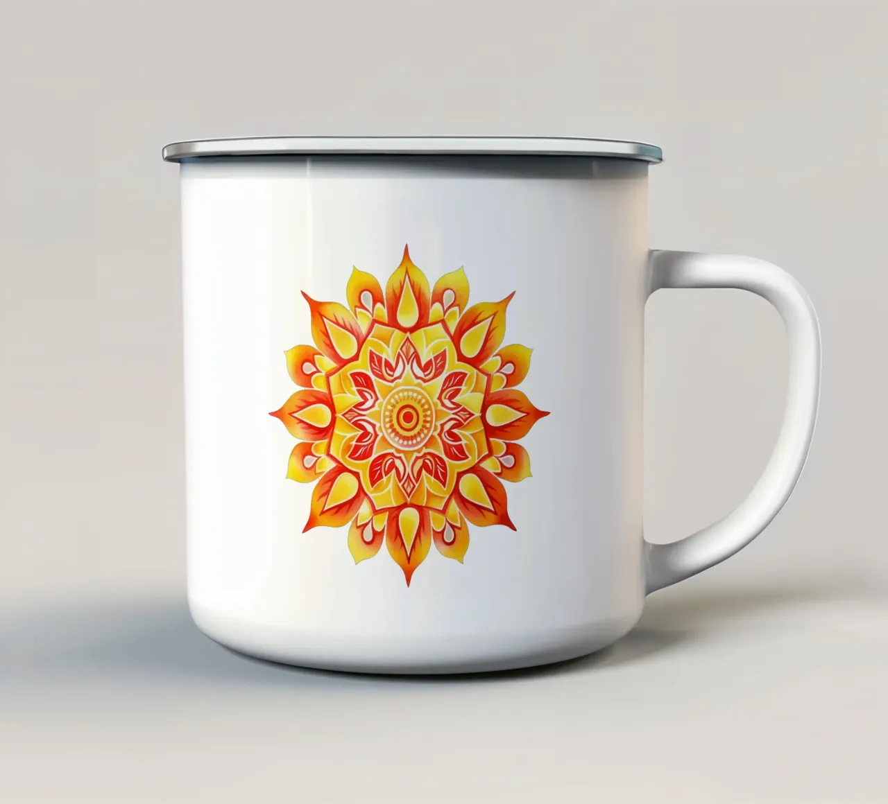 Mandala del sole tazza in smalto da Spiritual Touch