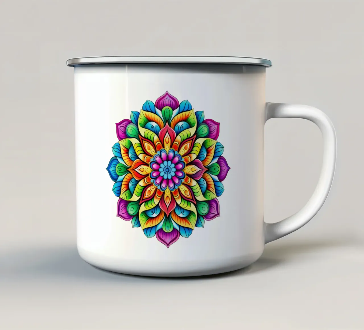Mandala Vibrance tazza in smalto da Spiritual Touch
