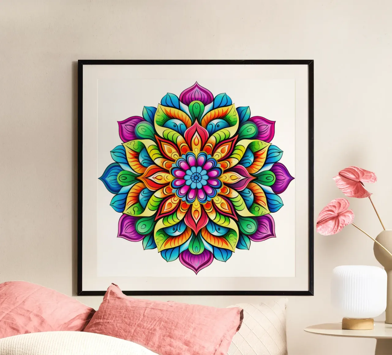 Mandala Vibrance poster con telaio in alluminio da Spiritual Touch