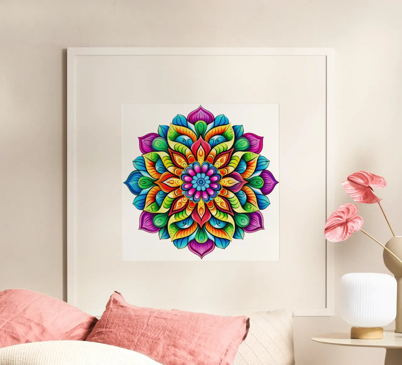 Mandala Vibrance poster con telaio in alluminio da Spiritual Touch