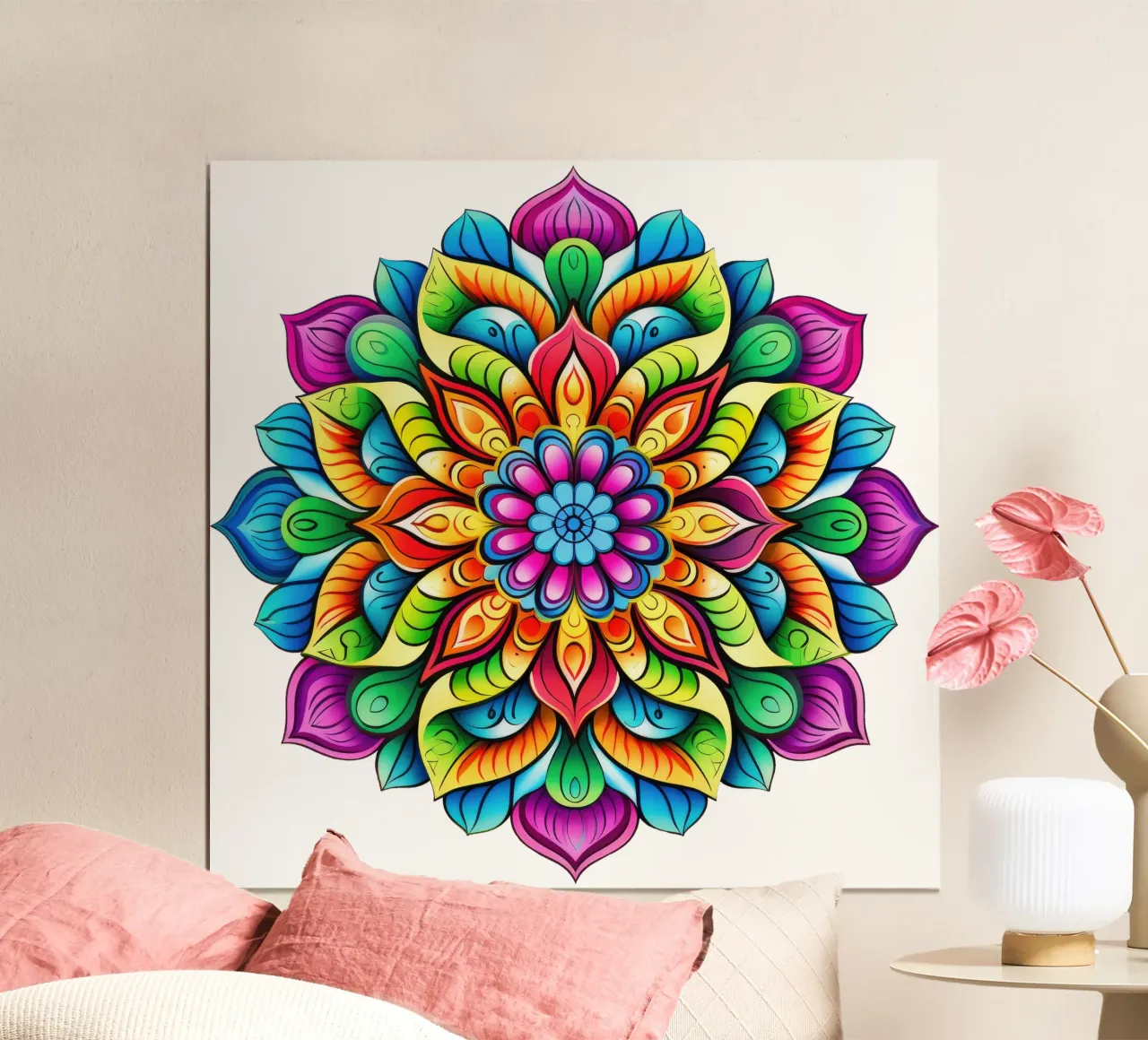 Mandala Vibrance poster con telaio in alluminio da Spiritual Touch