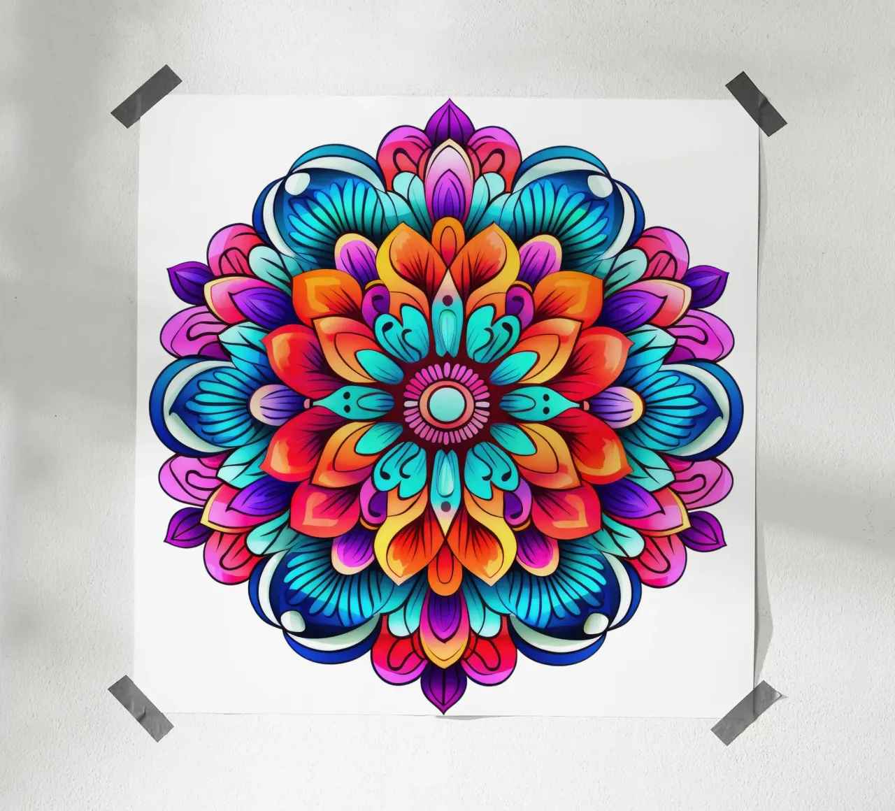 Mandala Vibrance poster con telaio in alluminio da Spiritual Touch