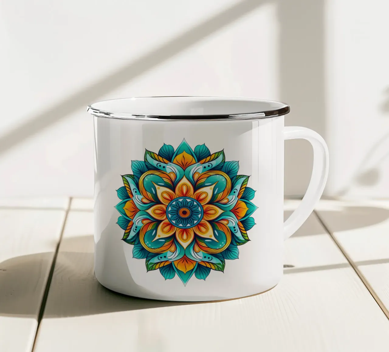 Mandala Vibrance tazza in smalto da Spiritual Touch