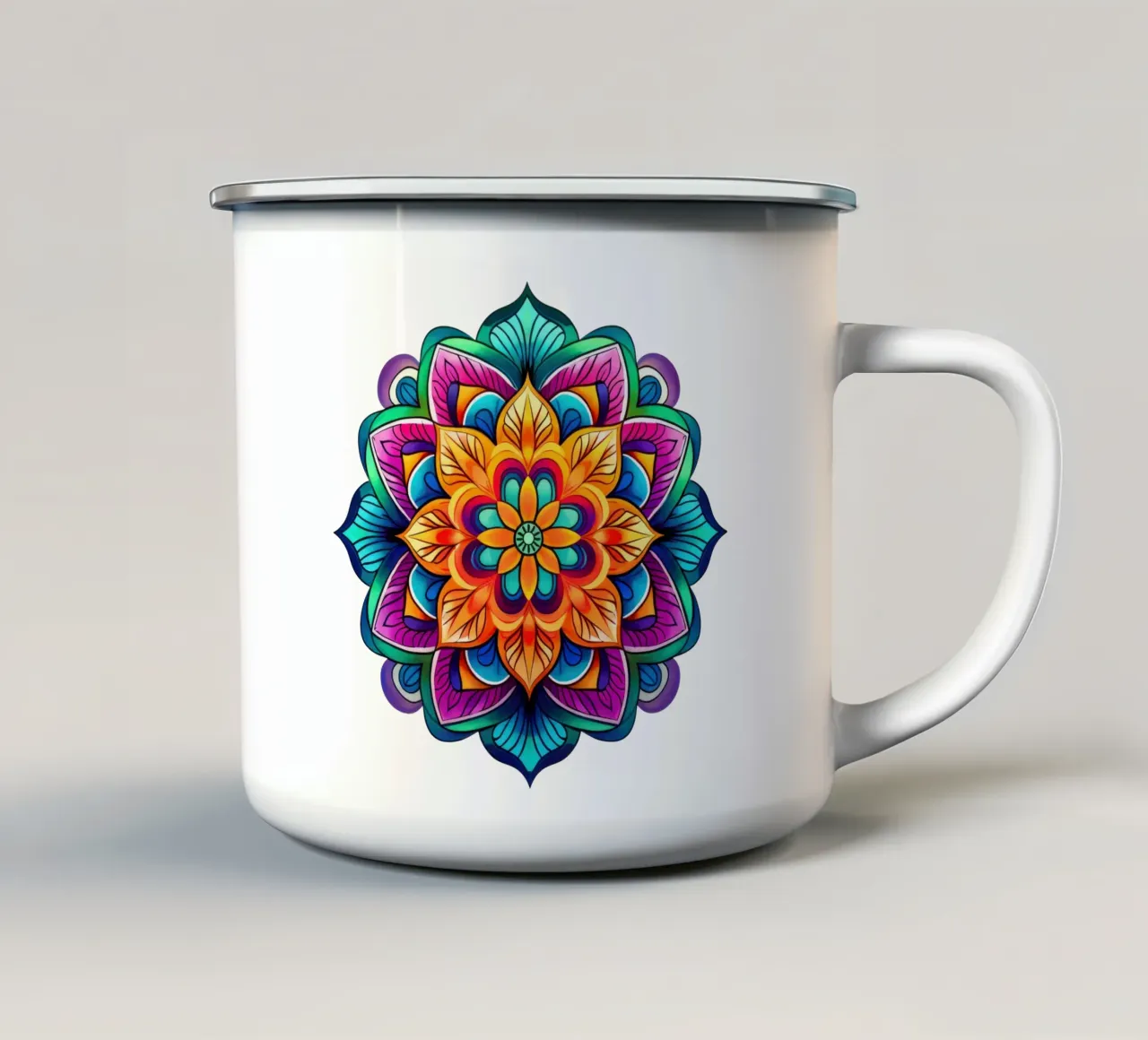 Mandala Vibrance tazza in smalto da Spiritual Touch