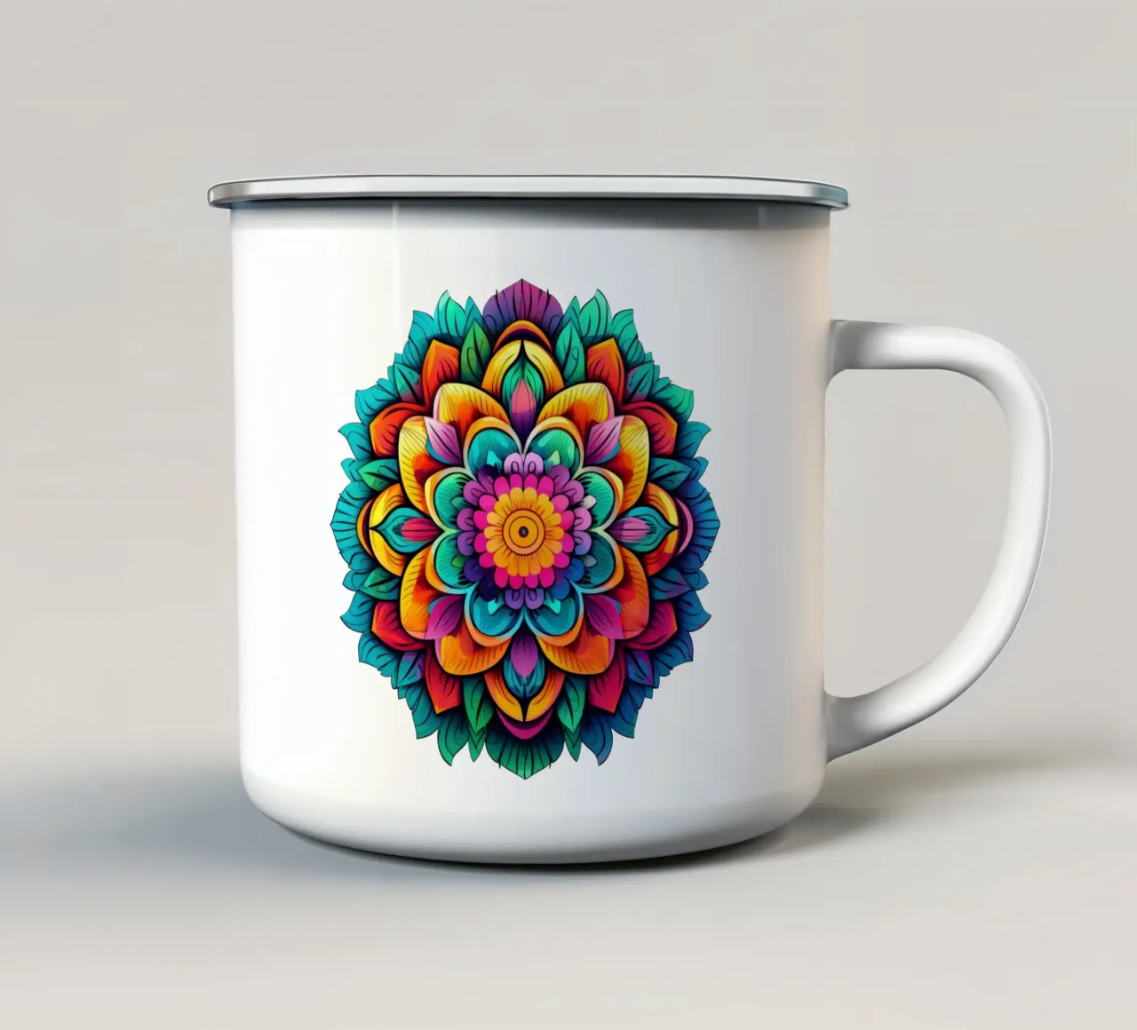 Mandala Vibrance tazza in smalto da Spiritual Touch