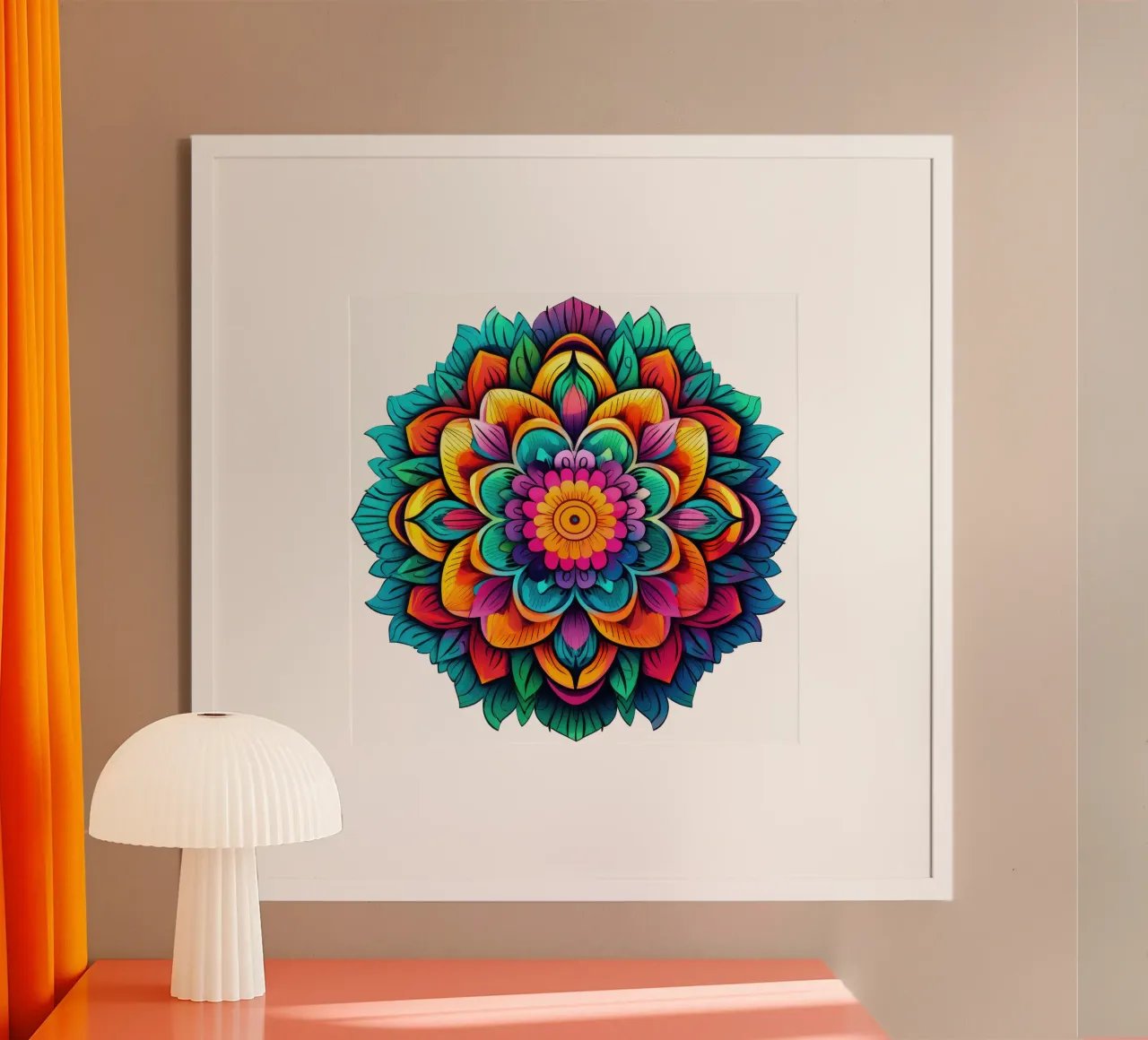 Mandala Vibrance poster con telaio in alluminio da Spiritual Touch