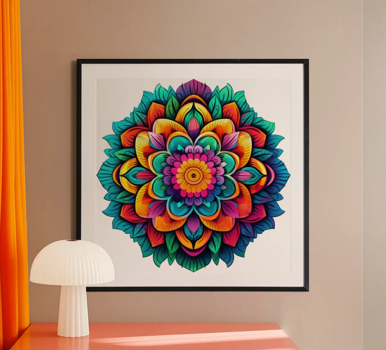 Mandala Vibrance poster con telaio in alluminio da Spiritual Touch