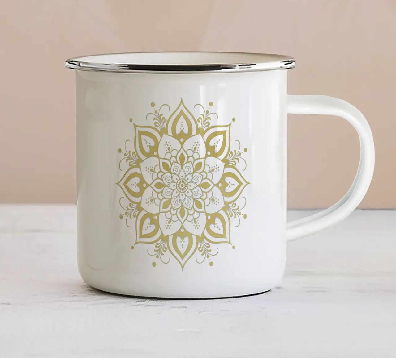 Mandala d'oro tazza in smalto da Spiritual Touch