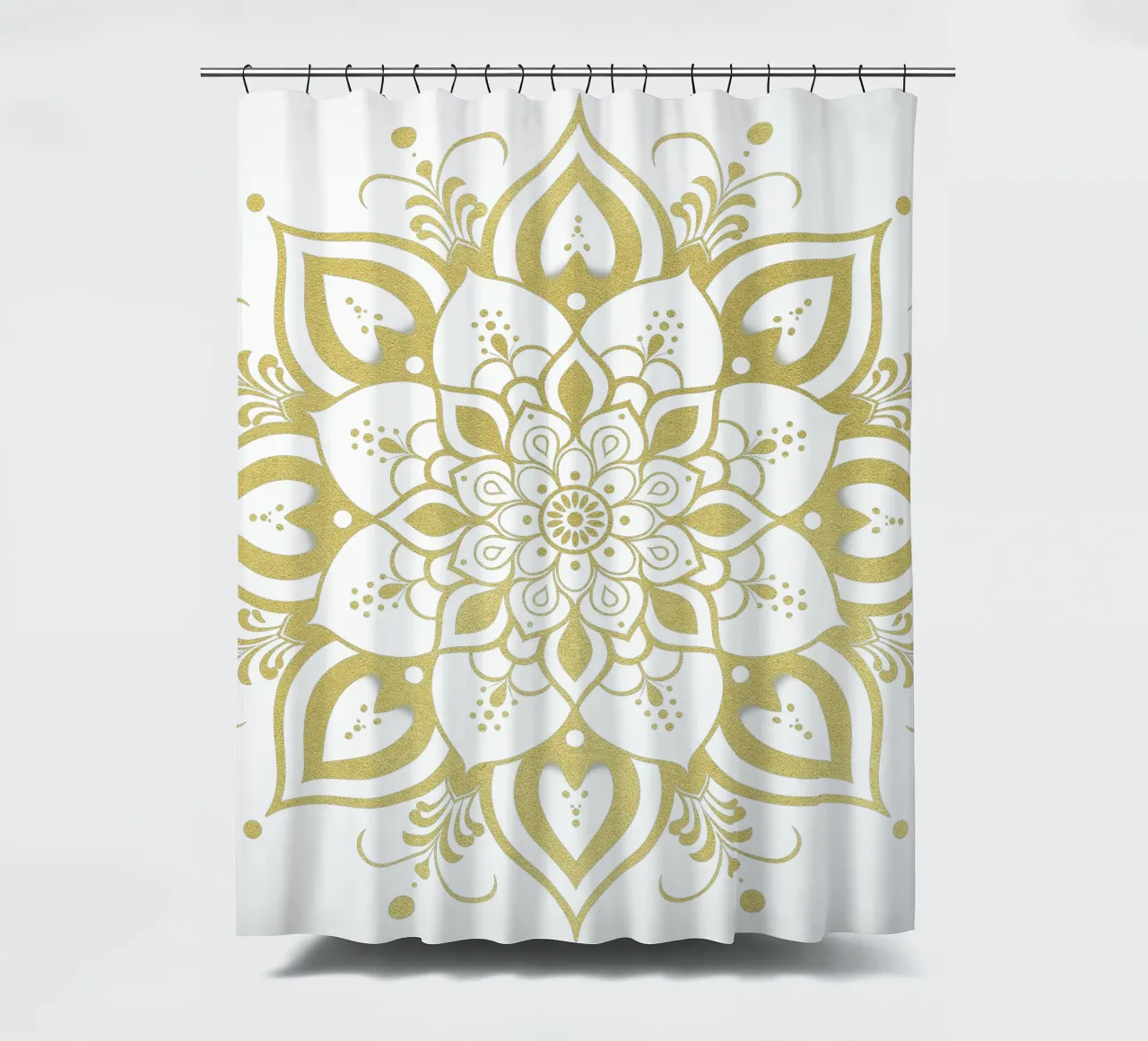 Golden Mandala shower curtain by Spiritual Touch