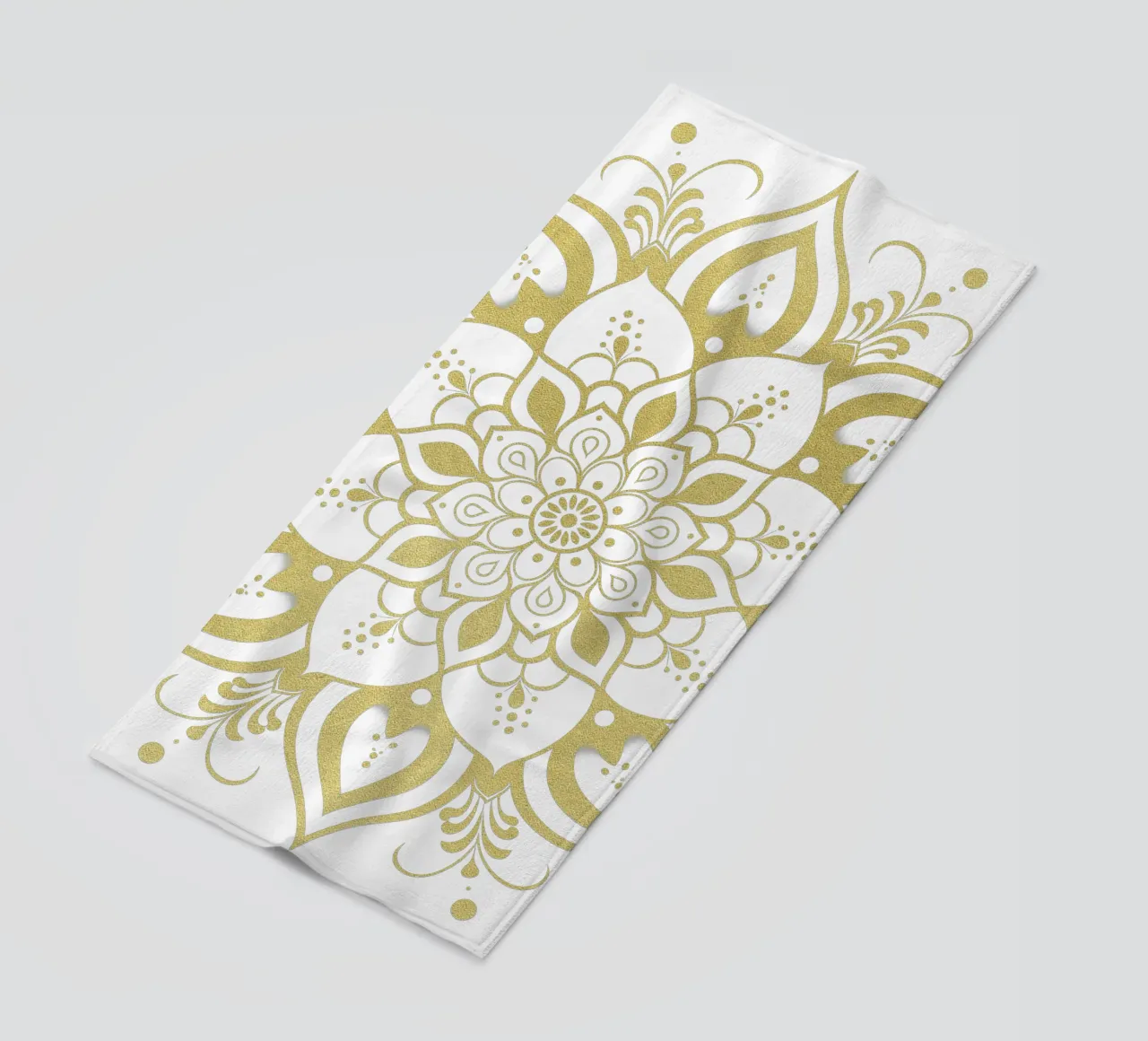 Golden Mandala beach towel by Spiritual Touch