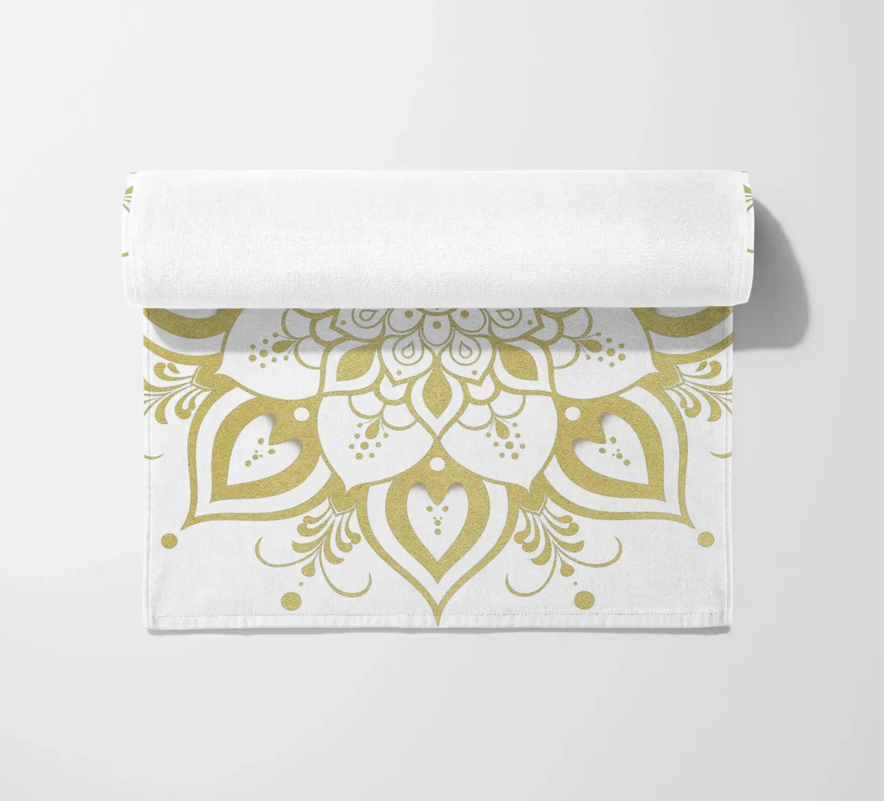 Golden Mandala beach towel by Spiritual Touch