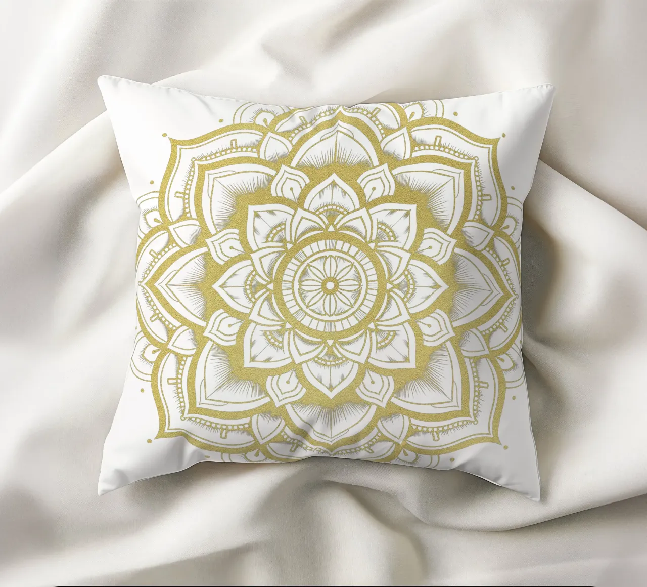 Goldenes Mandala Kissen von Spiritual Touch