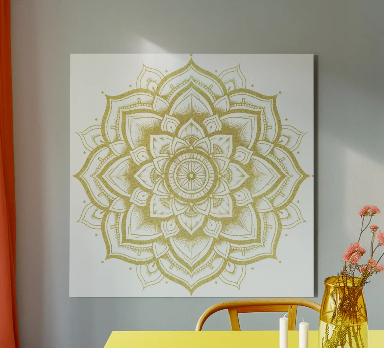 Gouden Mandala aluminium-dibond van Spiritual Touch
