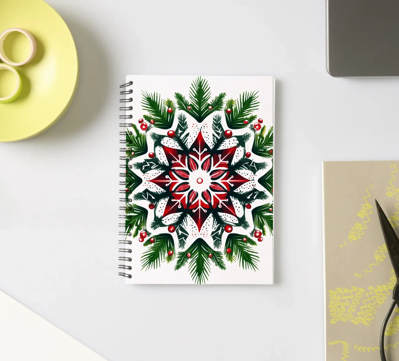 Christmas Mandala spiral notebook by Spiritual Touch