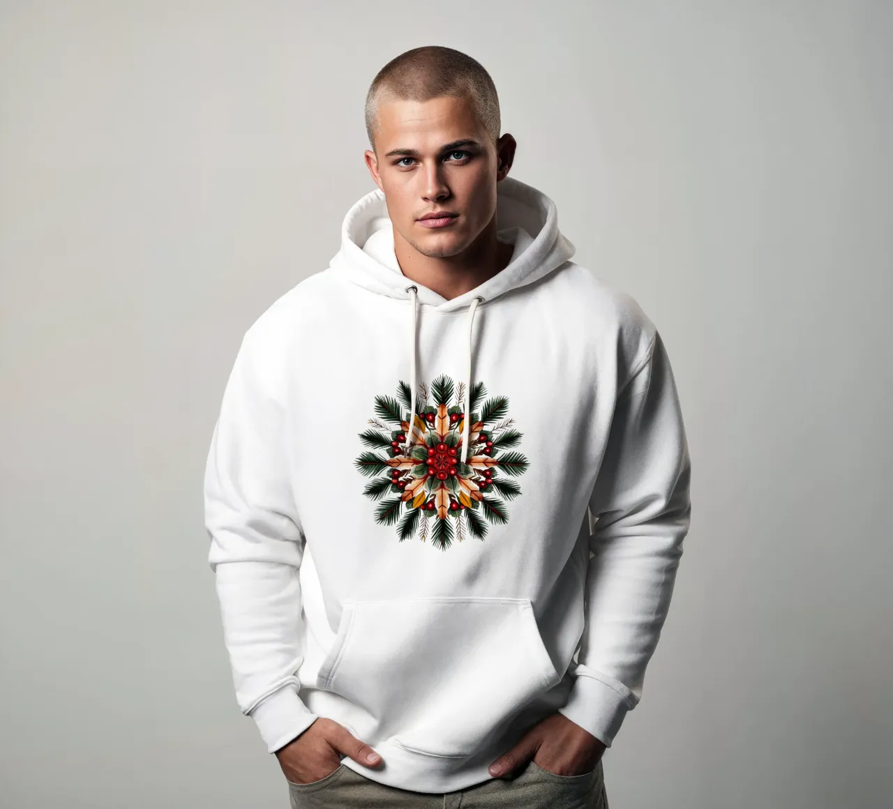 Mandala di Natale felpa con cappuccio da Spiritual Touch