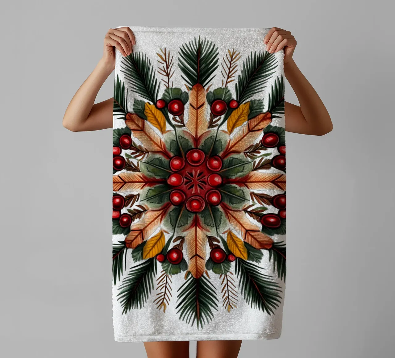 Mandala di Natale asciugamano da bagno da Spiritual Touch