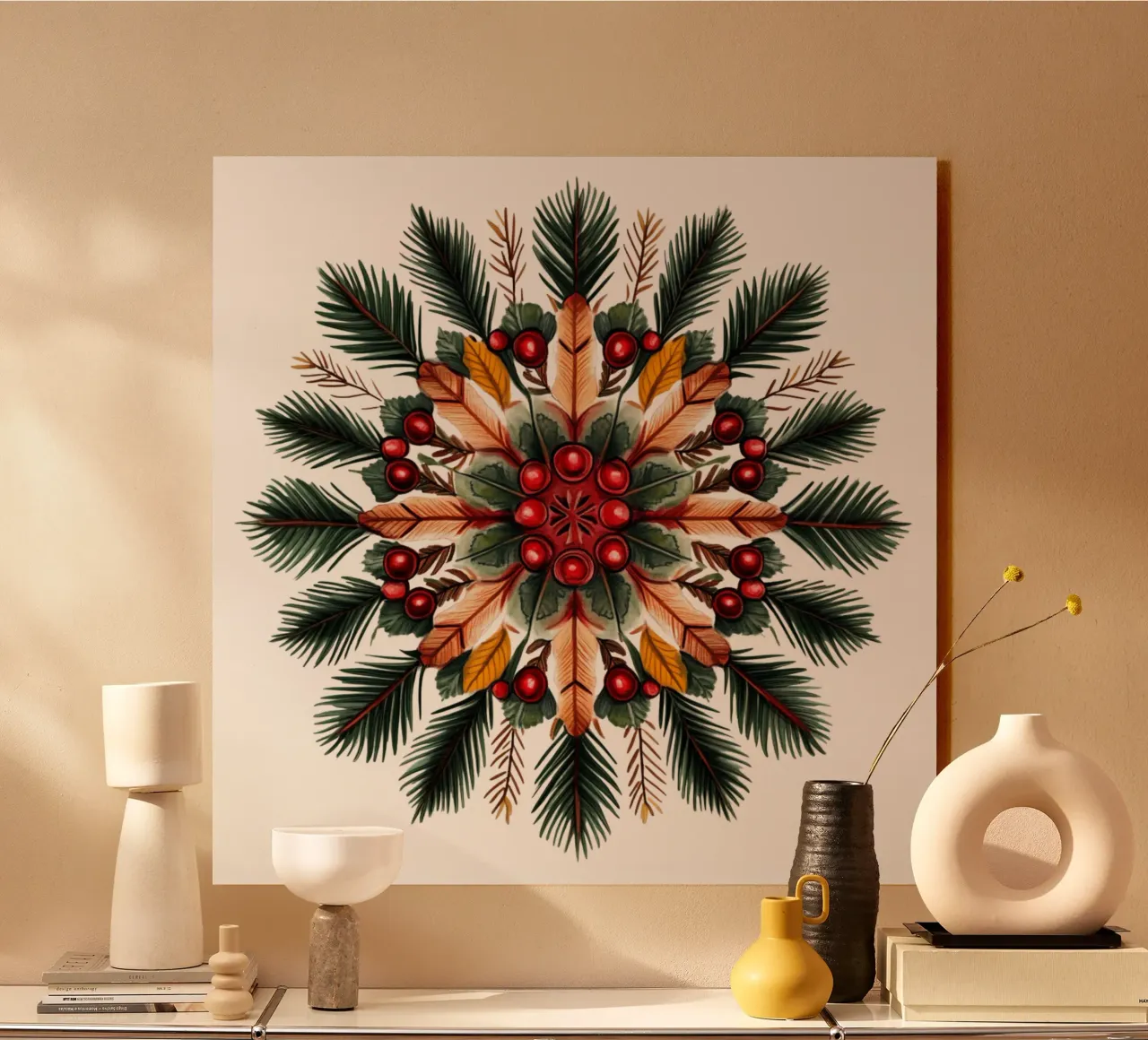 Weihnachts-Mandala Forex-Platte von Spiritual Touch