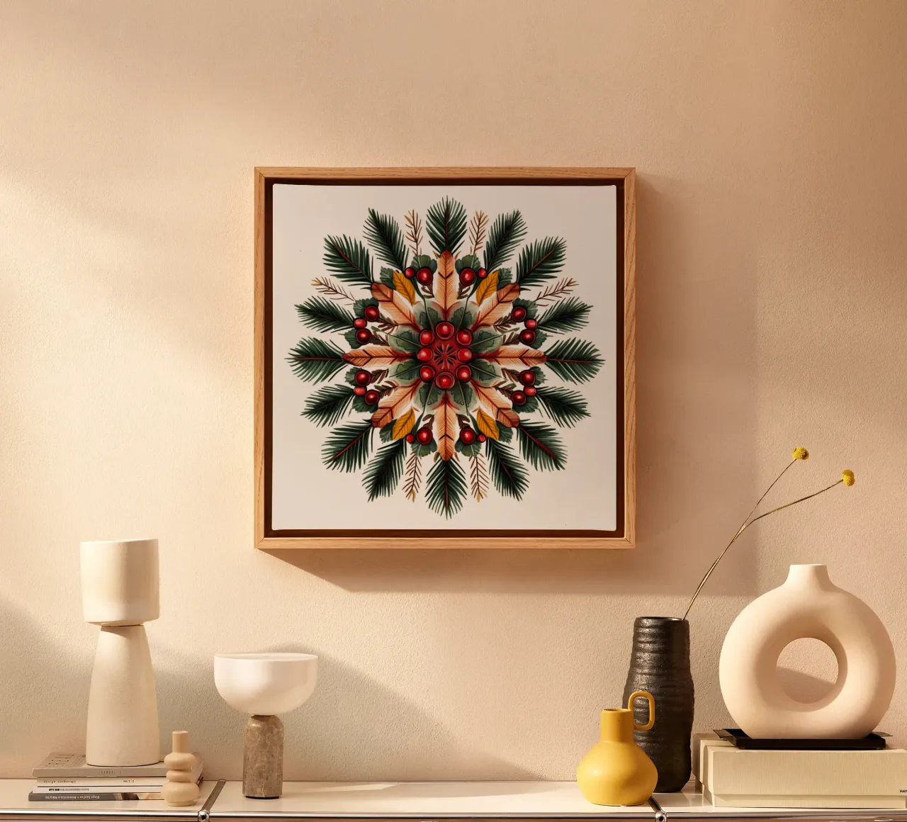 Mandala di Natale tela con Cornice a cassetta da Spiritual Touch
