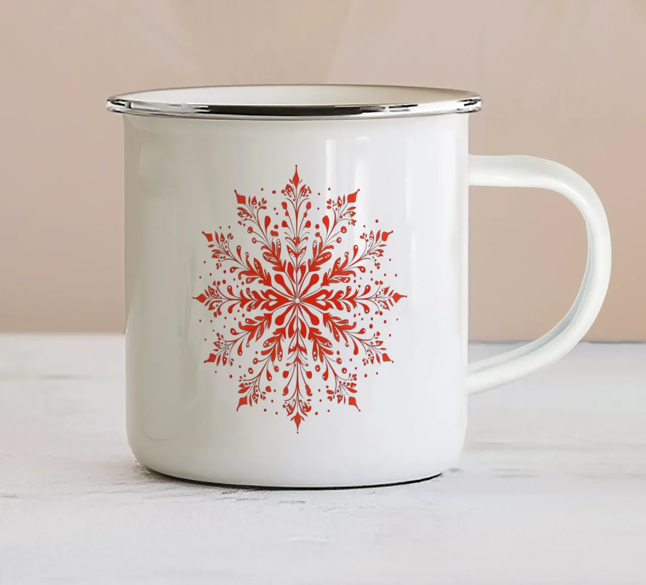 Mandala di Natale tazza in smalto da Spiritual Touch