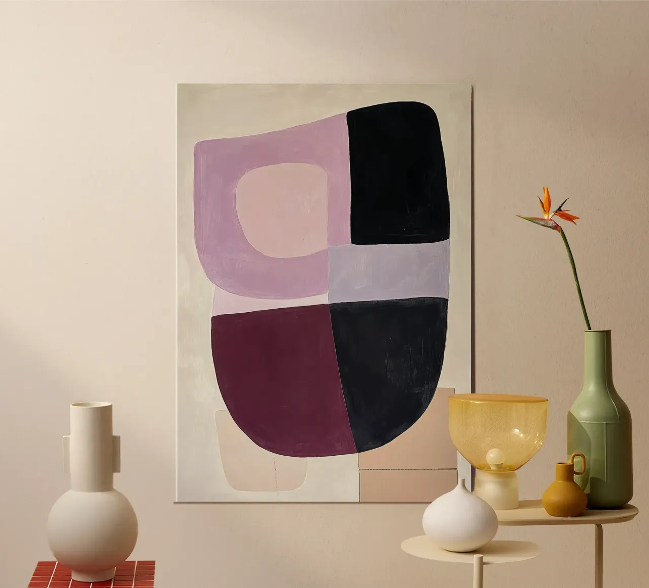 Astratto Astratto Geometrico Bordeaux Rosso Viola Viola carta hahnemühle da Euphoria Theresa