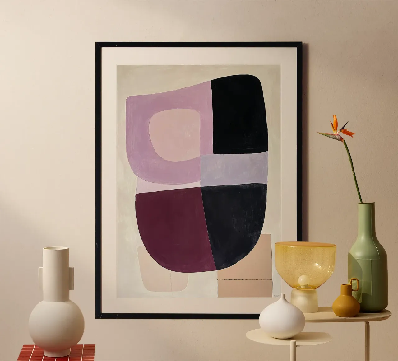 Astratto Astratto Geometrico Bordeaux Rosso Viola Viola carta hahnemühle da Euphoria Theresa