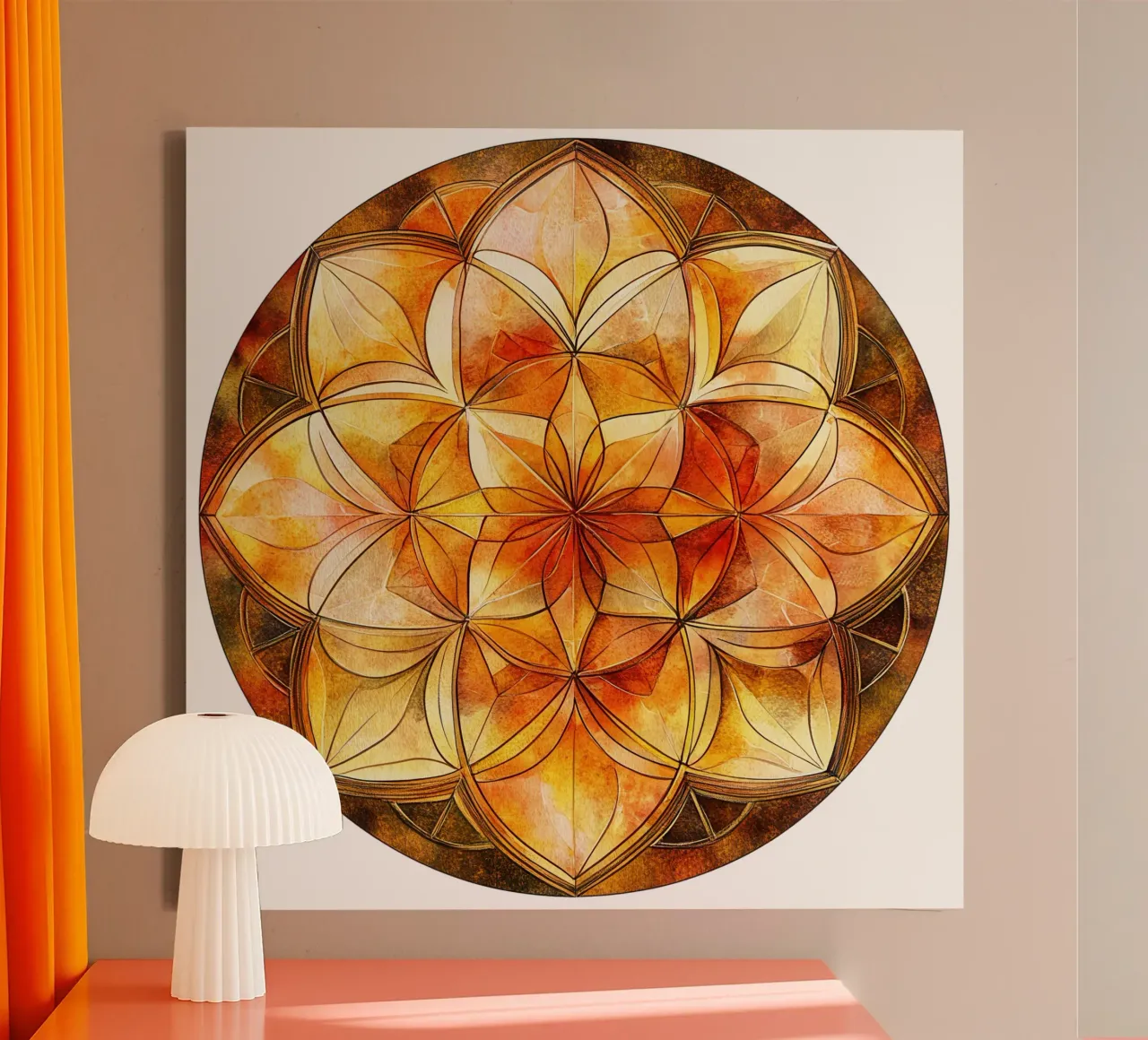 Mandala autunnale tela con Cornice a cassetta da Spiritual Touch