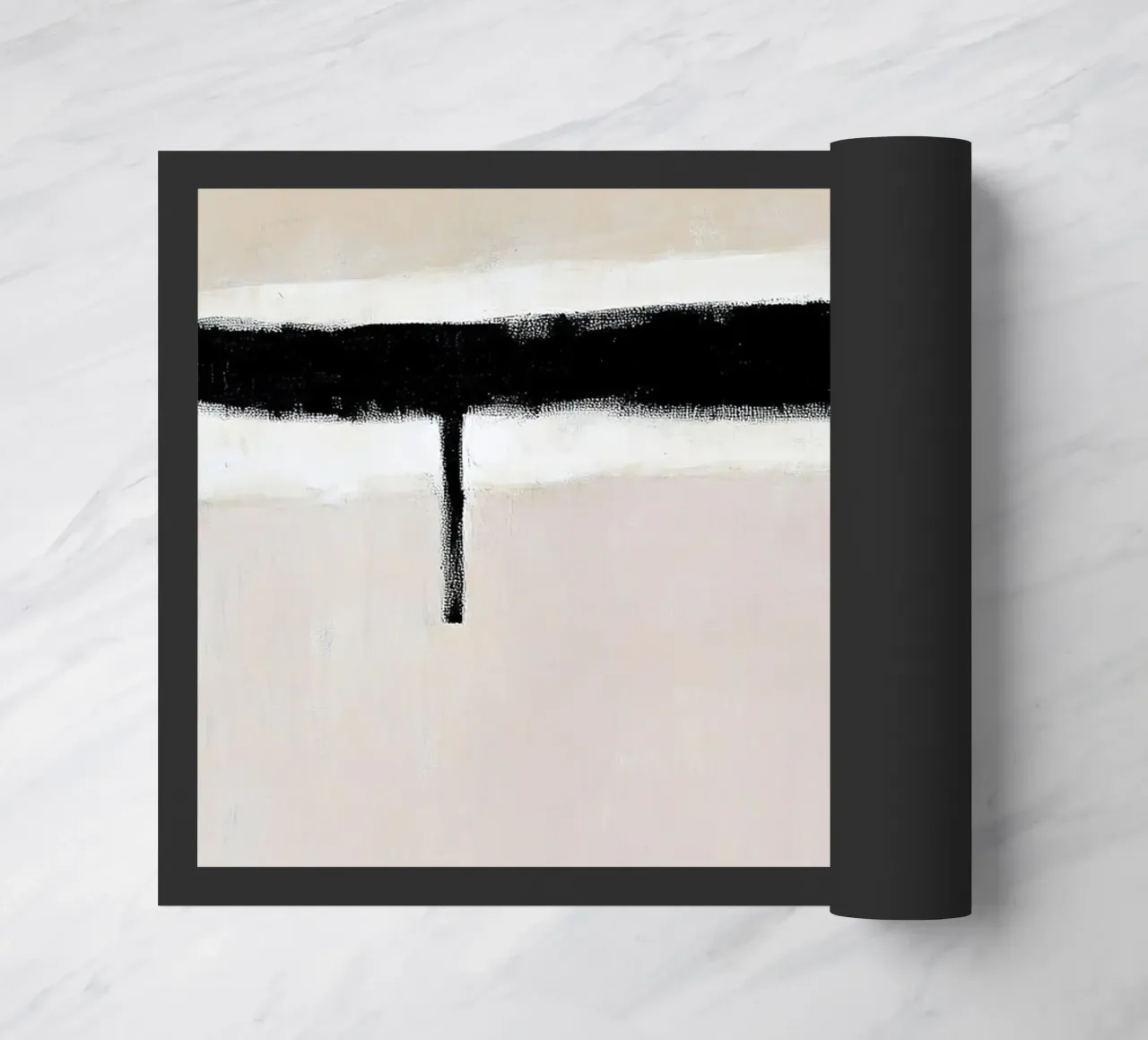 Astratto Beige Minimal Stripe Scandi zerbino da Euphoria Theresa