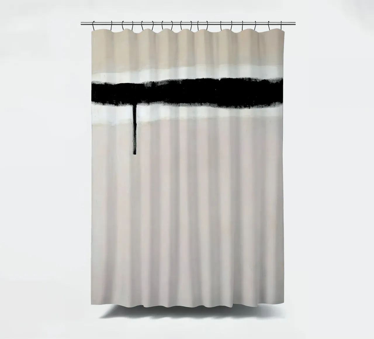 Astratto Beige Minimal Stripe Scandi tenda da doccia da Euphoria Theresa