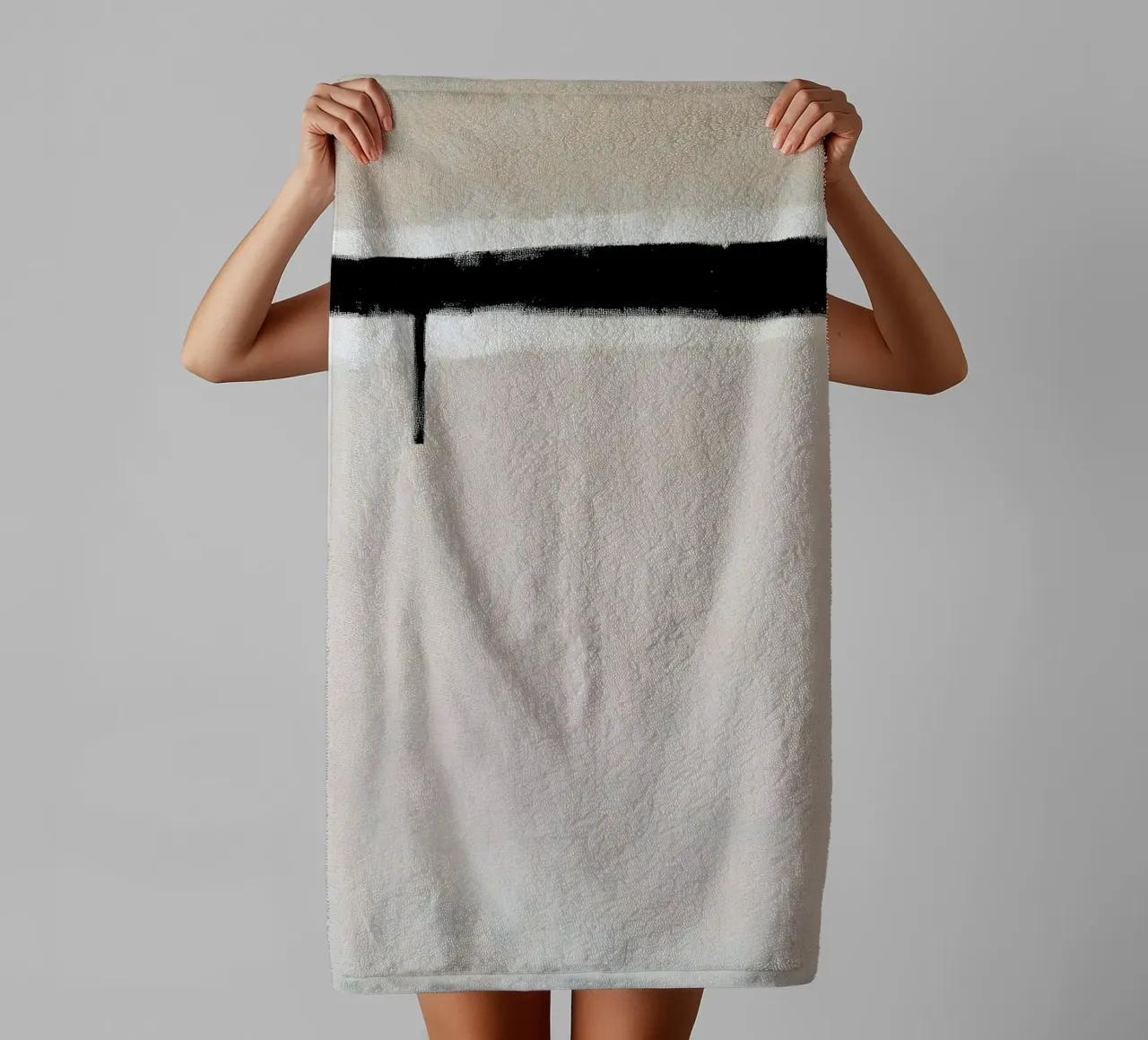 Astratto Beige Minimal Stripe Scandi asciugamano da bagno da Euphoria Theresa