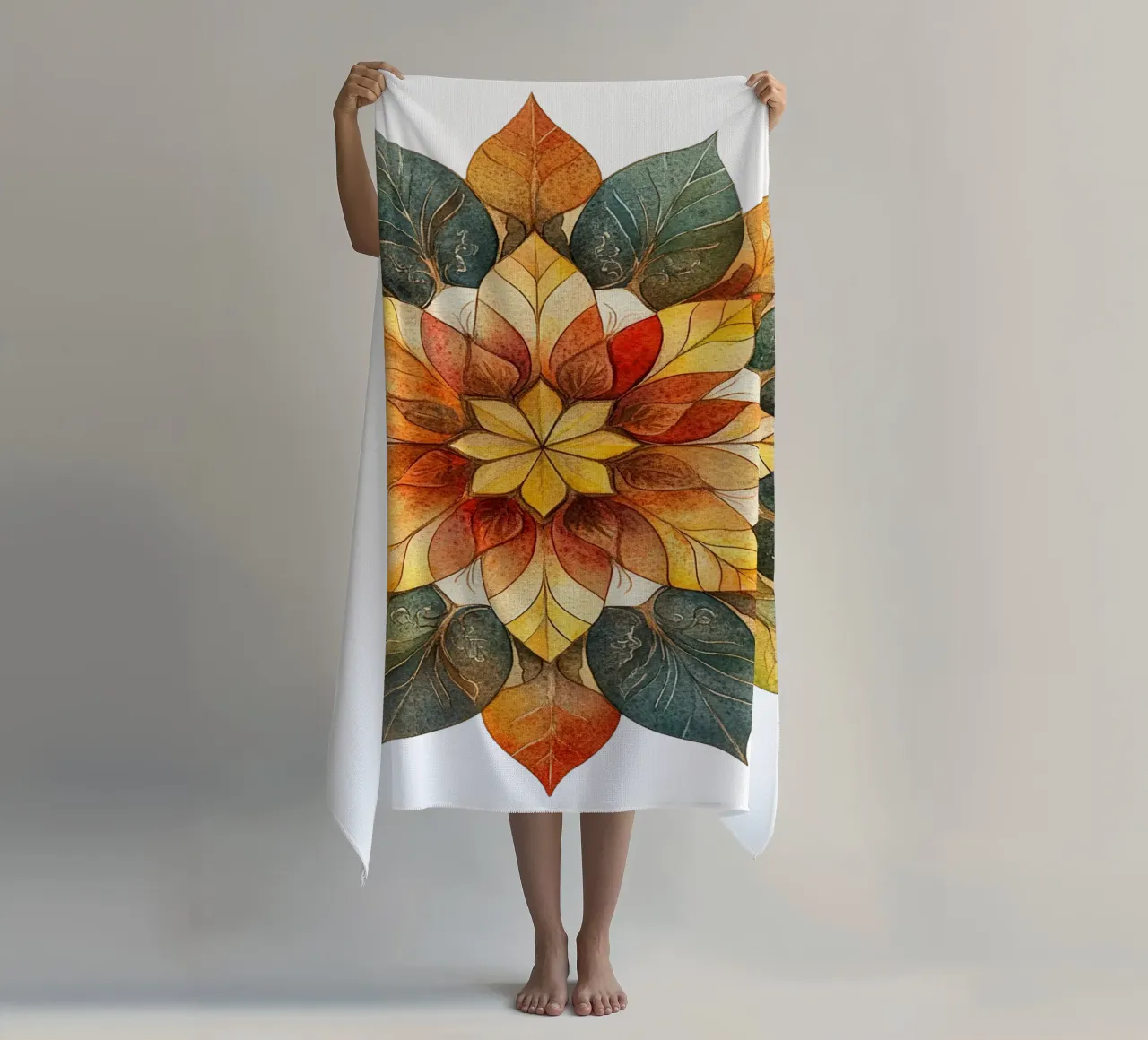 Mandala autunnale telo mare da Spiritual Touch