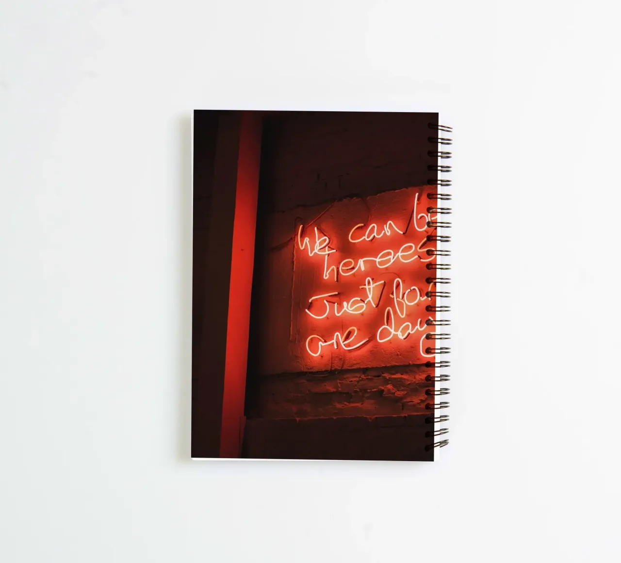 London, England I Vibrant red neon from a shop window spiral notebook by Julie Travel Photography
