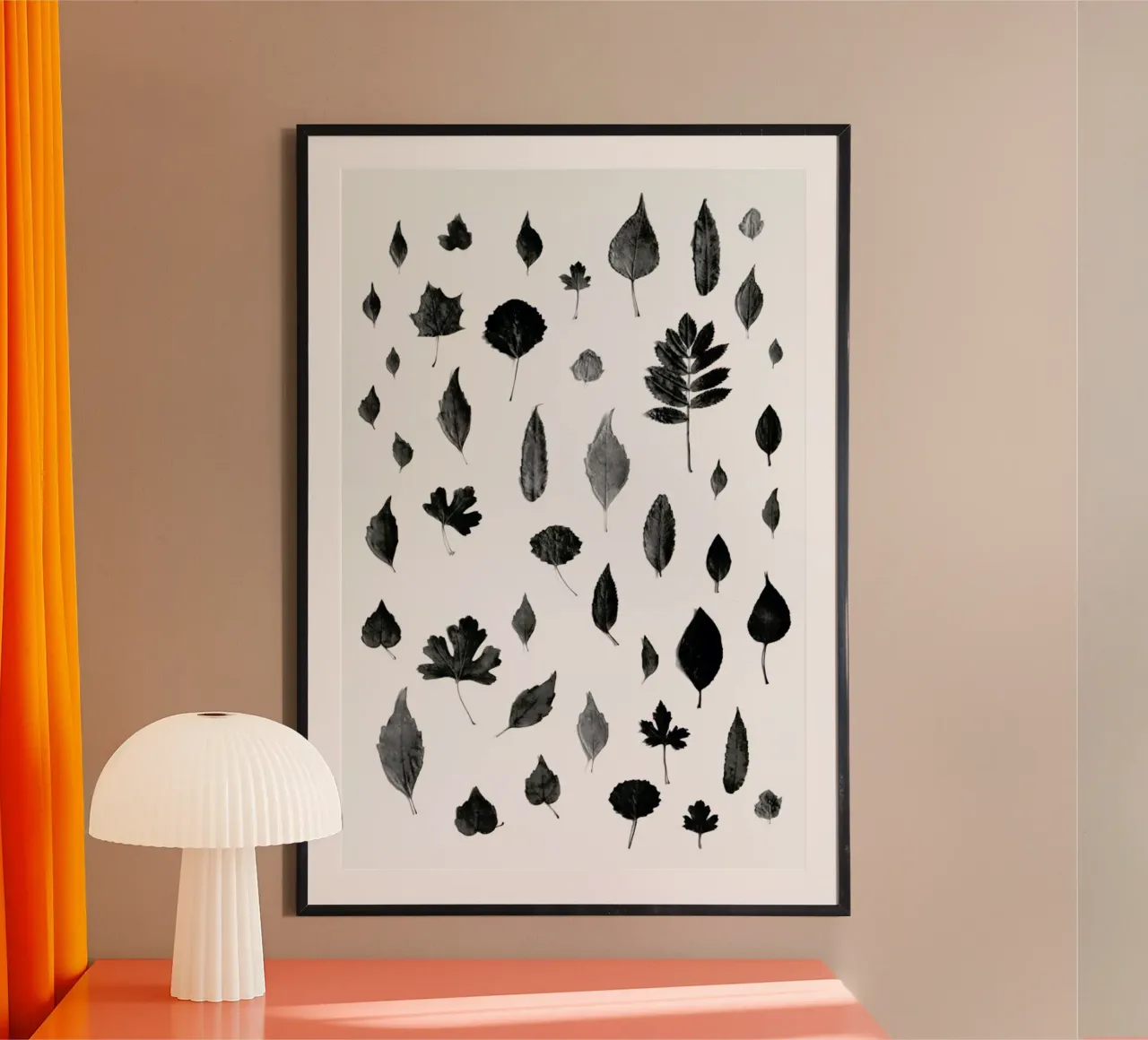 Signs Of Autumn- Black poster con telaio in plastica da Studio Nahili
