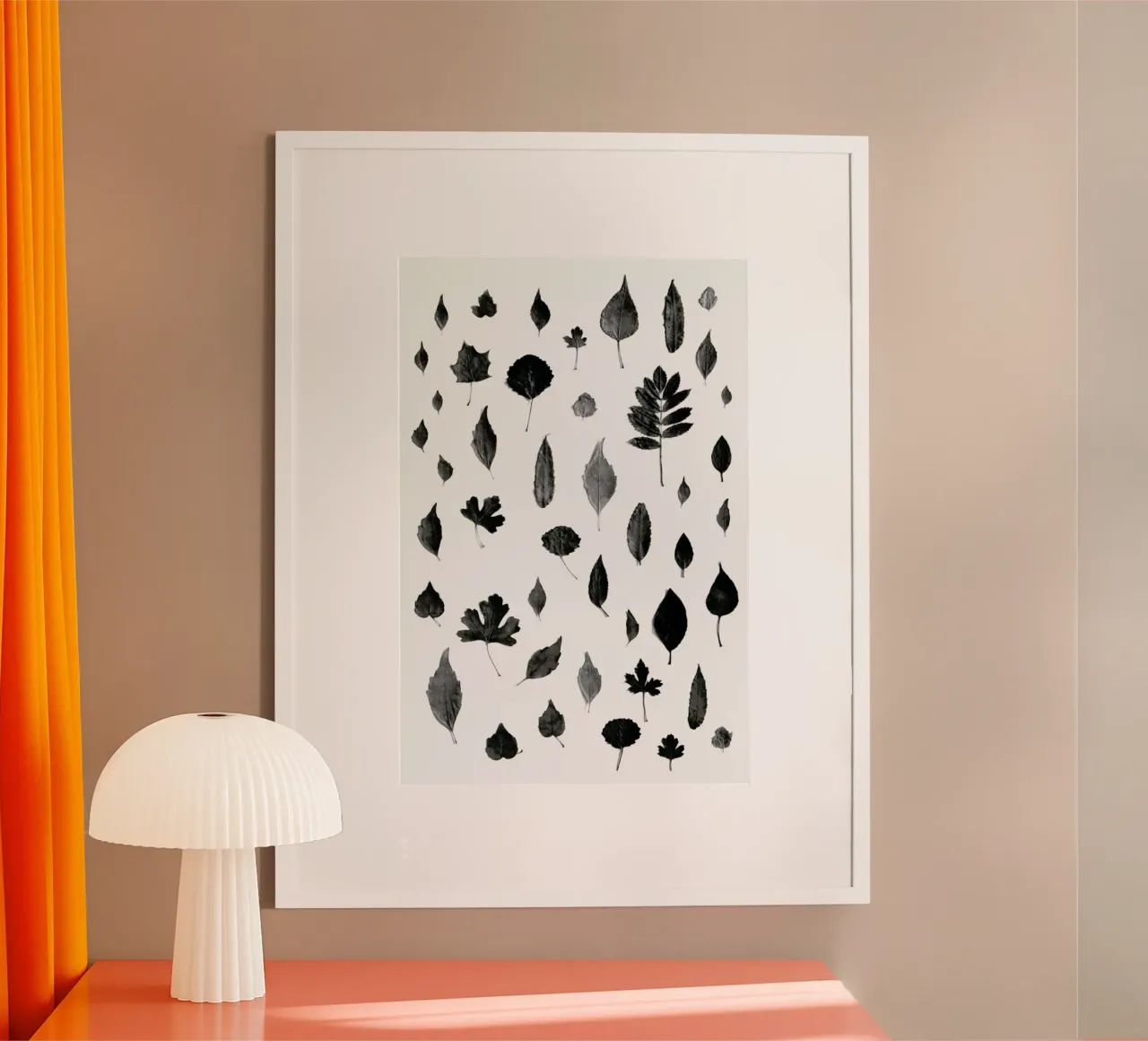 Signs Of Autumn- Black poster con telaio in plastica da Studio Nahili