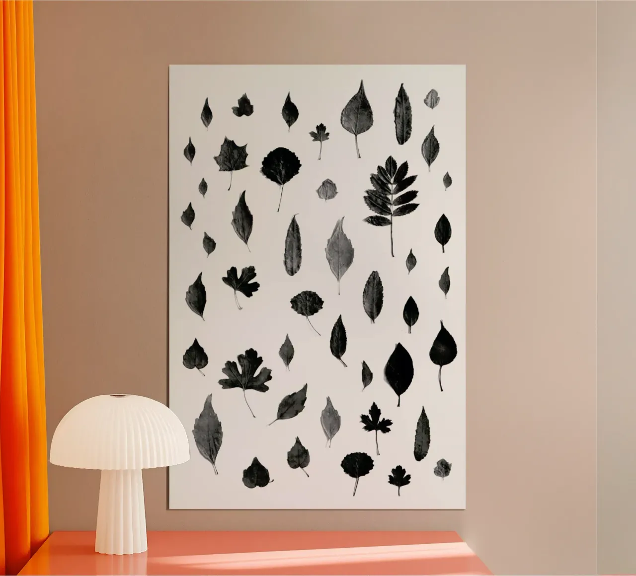 Signs Of Autumn- Black poster con telaio in plastica da Studio Nahili