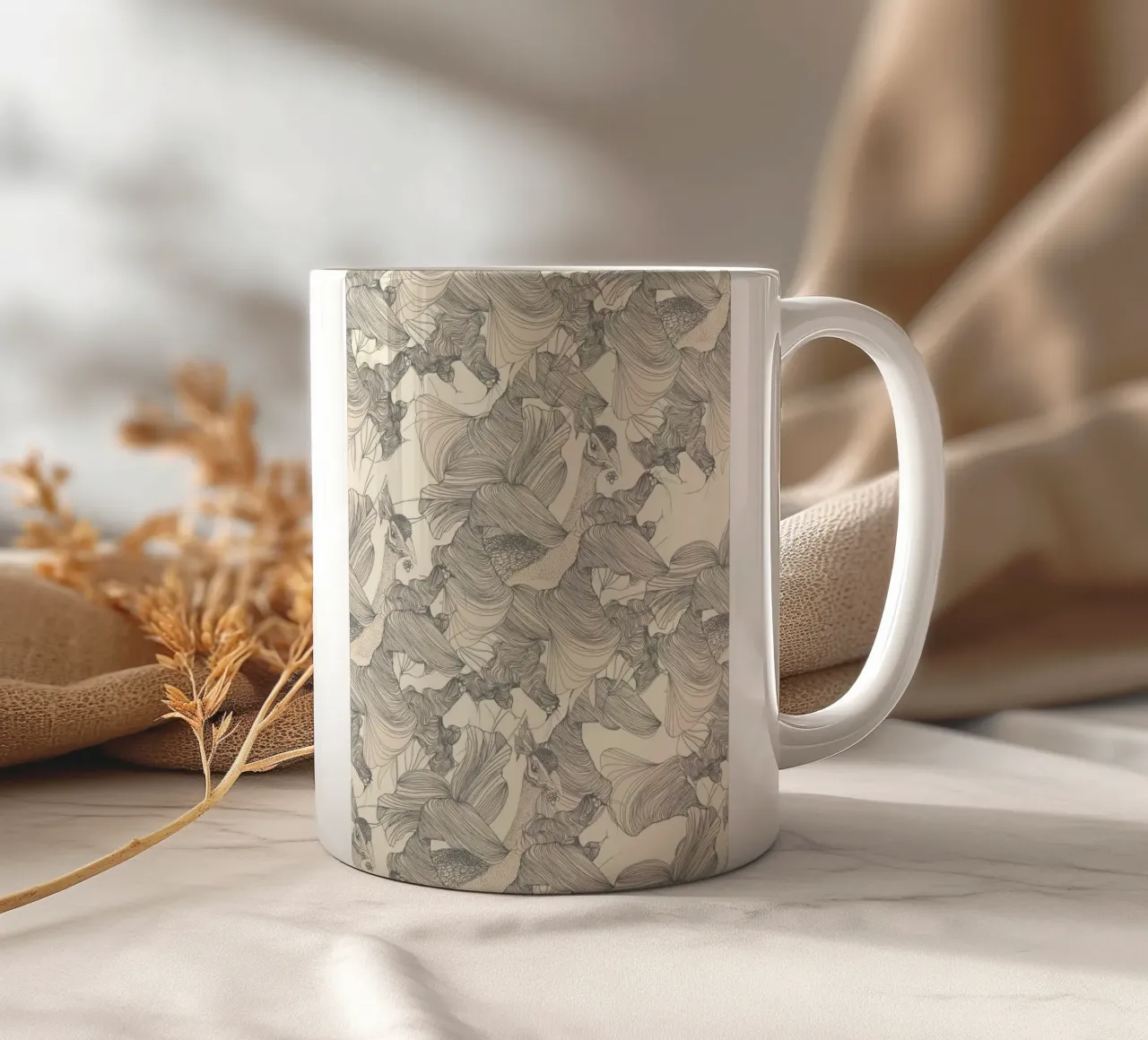 pavoni cream tazza in ceramica da Giulio Iurissevich