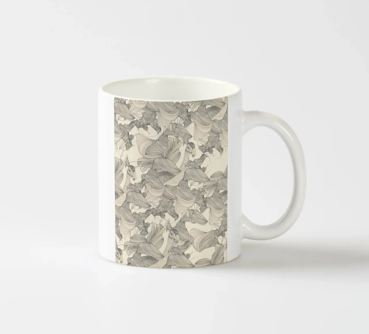 pavoni cream tazza in ceramica da Giulio Iurissevich
