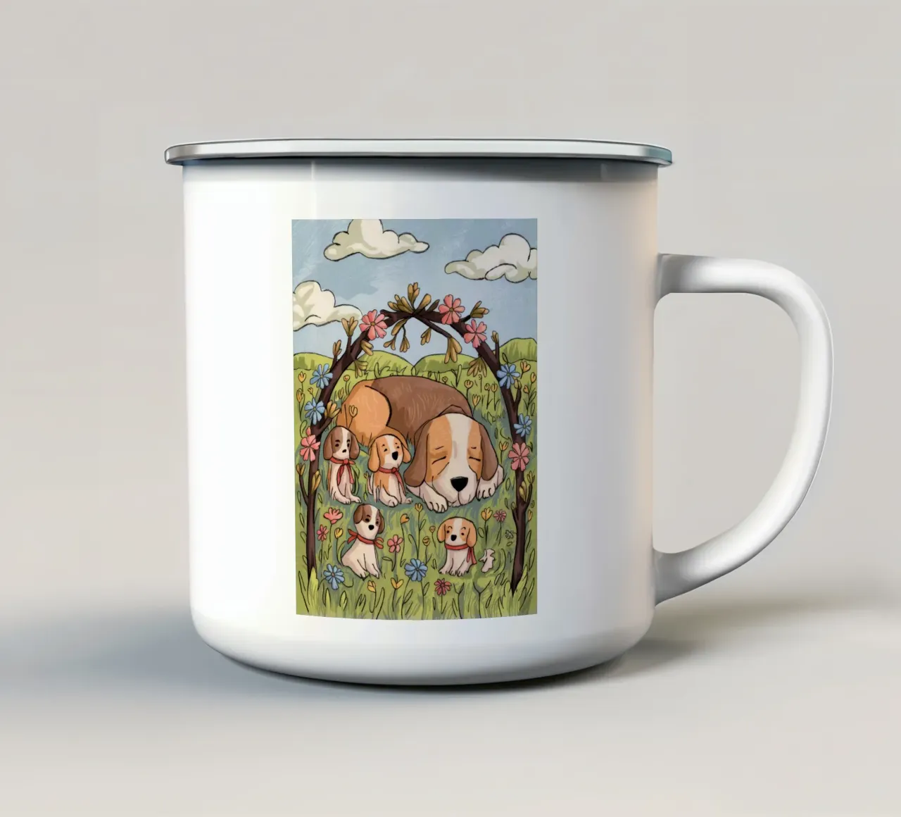 Serenità del sonno nel bosco tazza in smalto da Timeless Huse