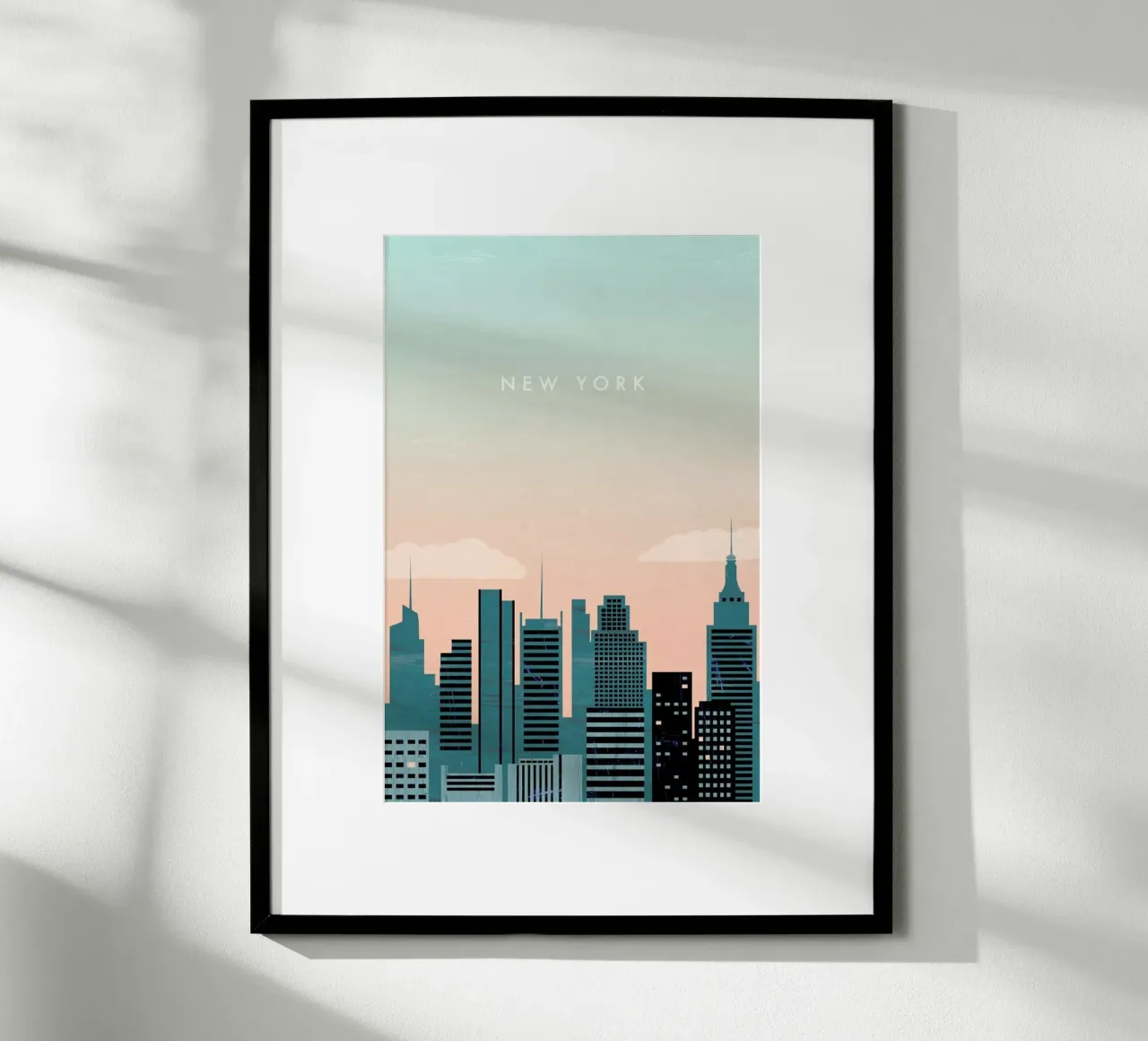 New York poster con telaio in alluminio da Katinka Reinke