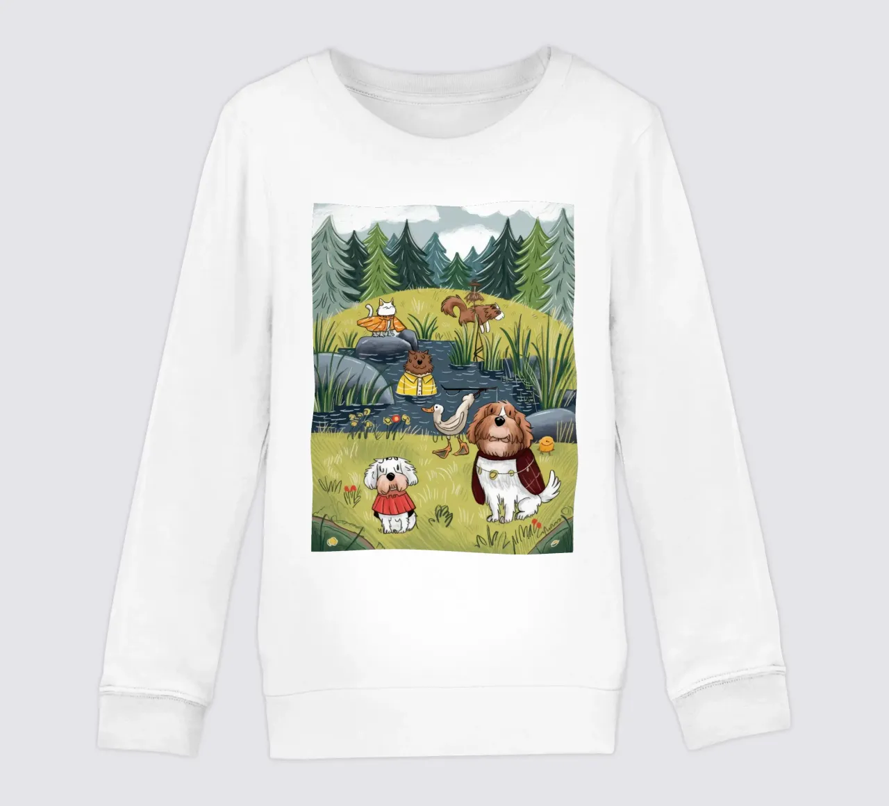 Riverbank Harmony Escape kids sweatshirt by Timeless Huse