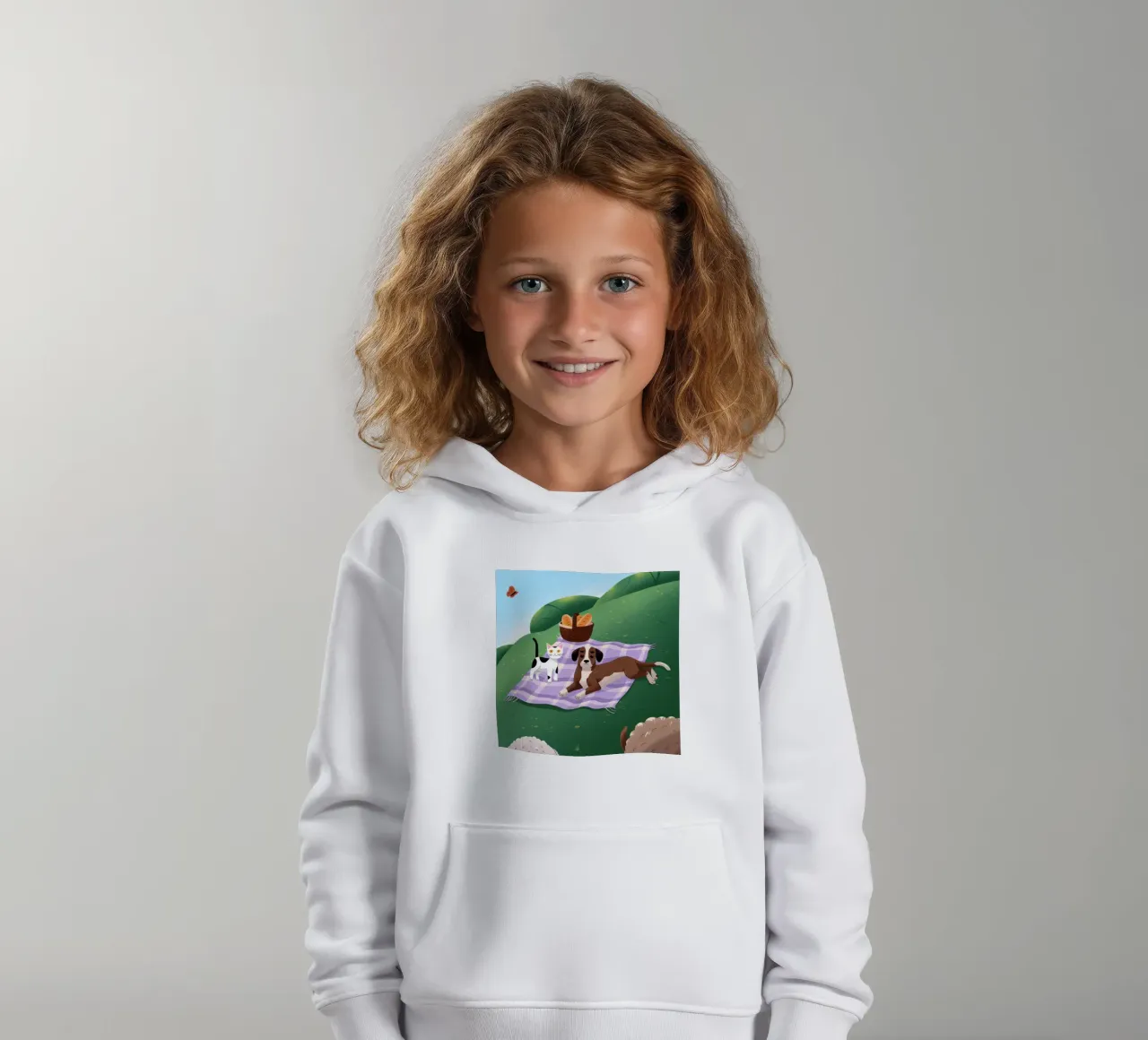 La joie des compagnons de pique-nique sweat à capuche enfant de Timeless Huse